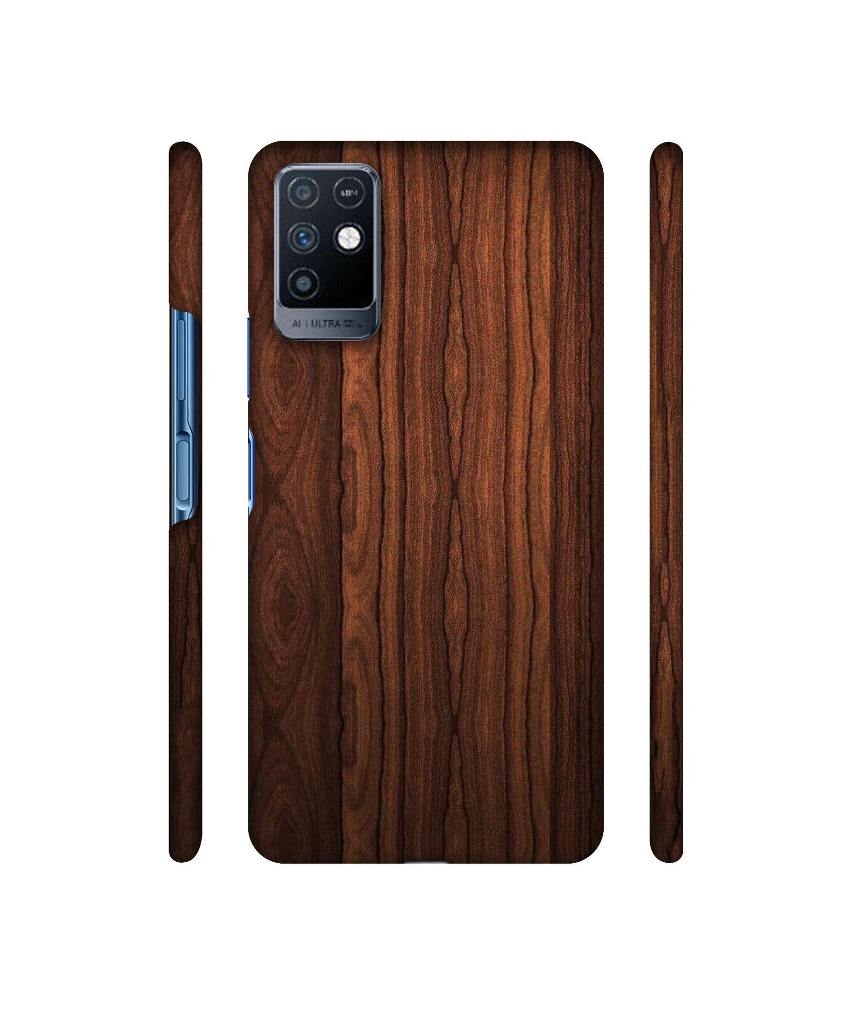 Brown Wooden Texture Designer Hard Back Cover for Infinix Note 10