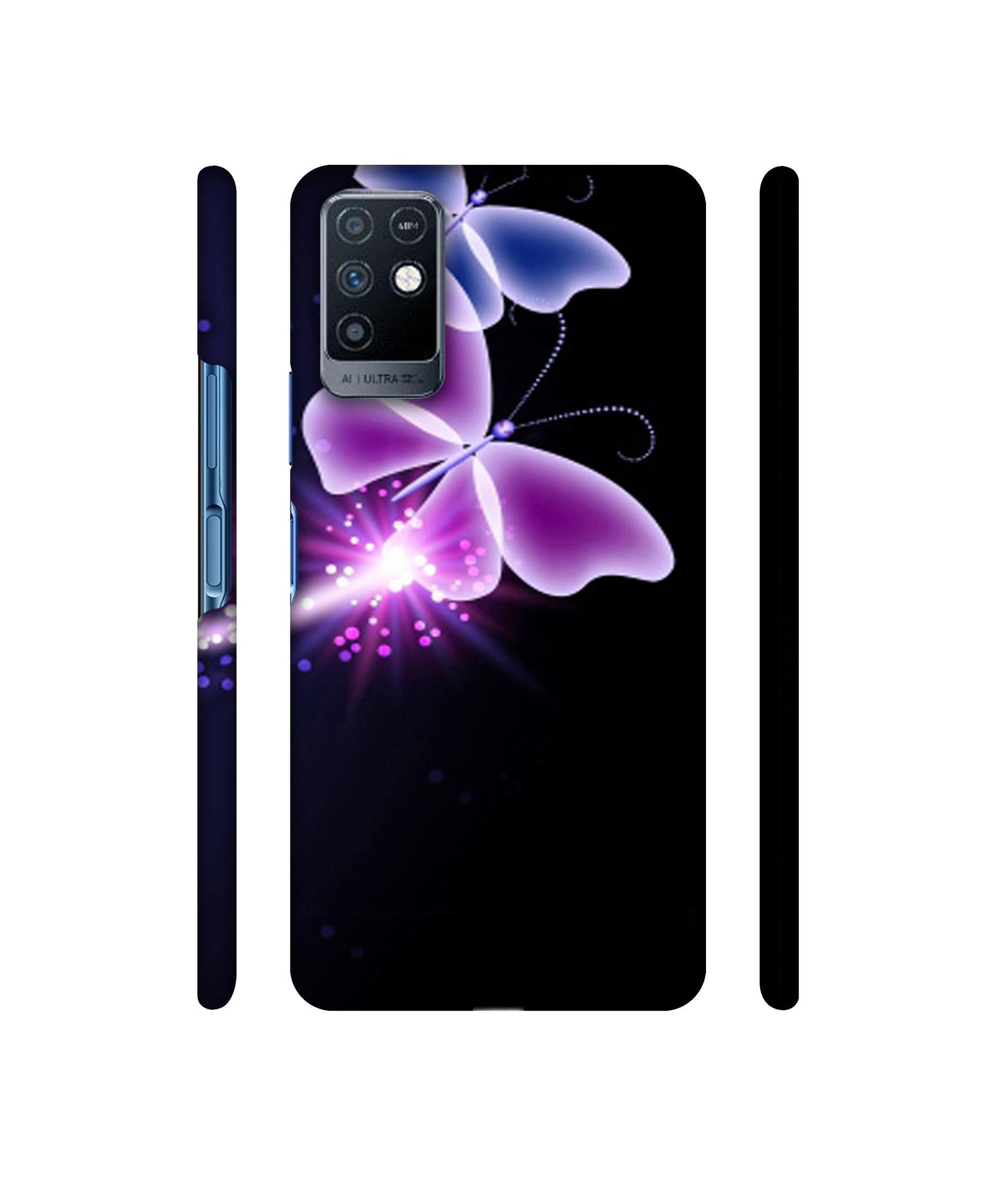 Neon Butterfly Light Abstract Shine Designer Hard Back Cover for Infinix Note 10