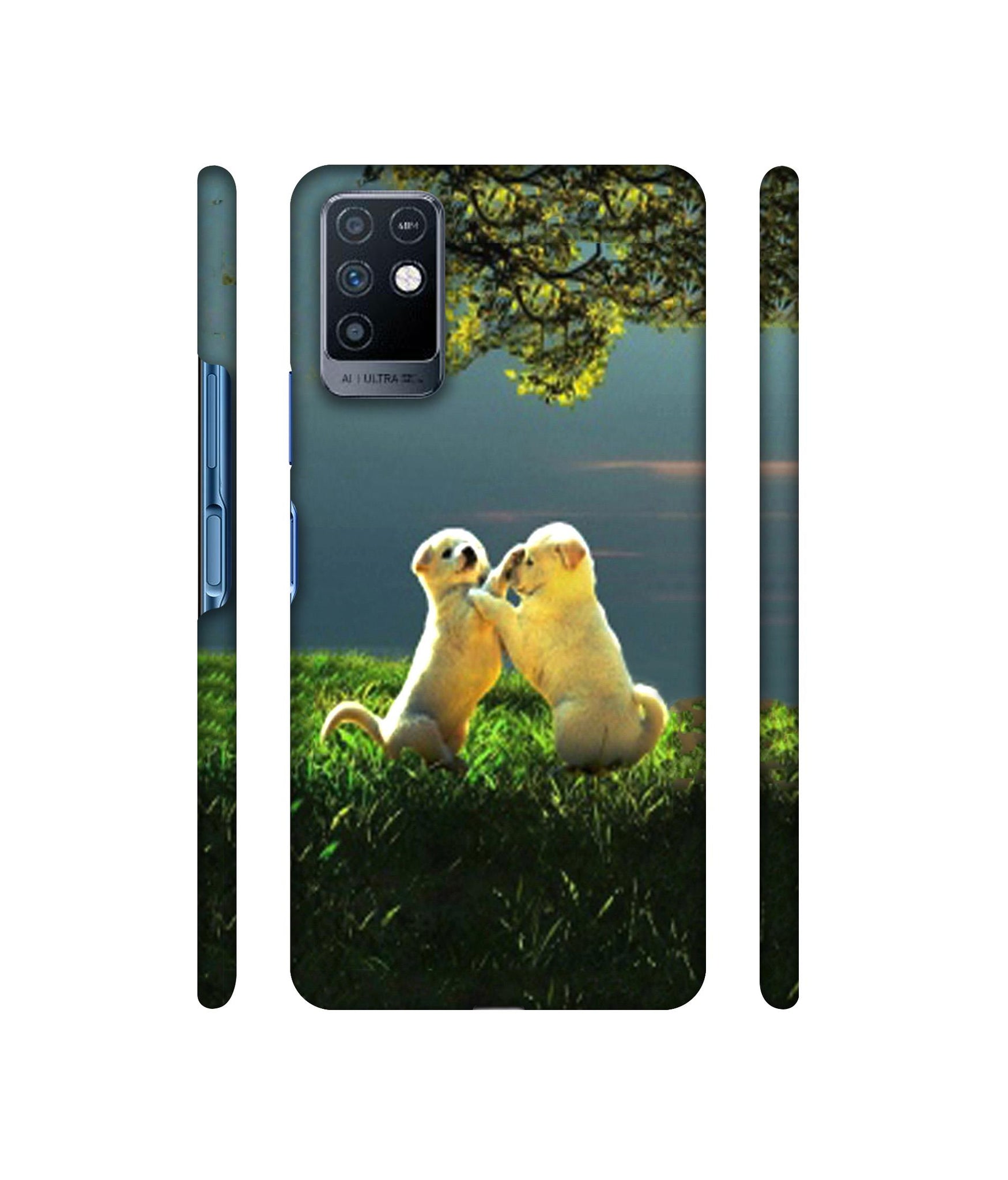 Puppy Couple Play Kids Nature Designer Hard Back Cover for Infinix Note 10