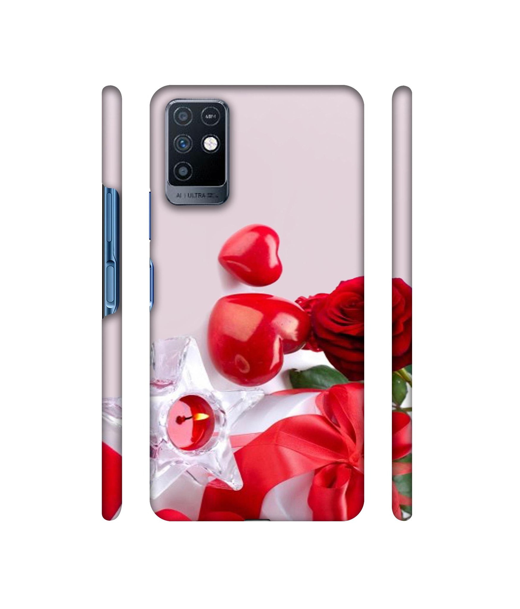 Red Rose Heart Valentines Couple Designer Hard Back Cover for Infinix Note 10