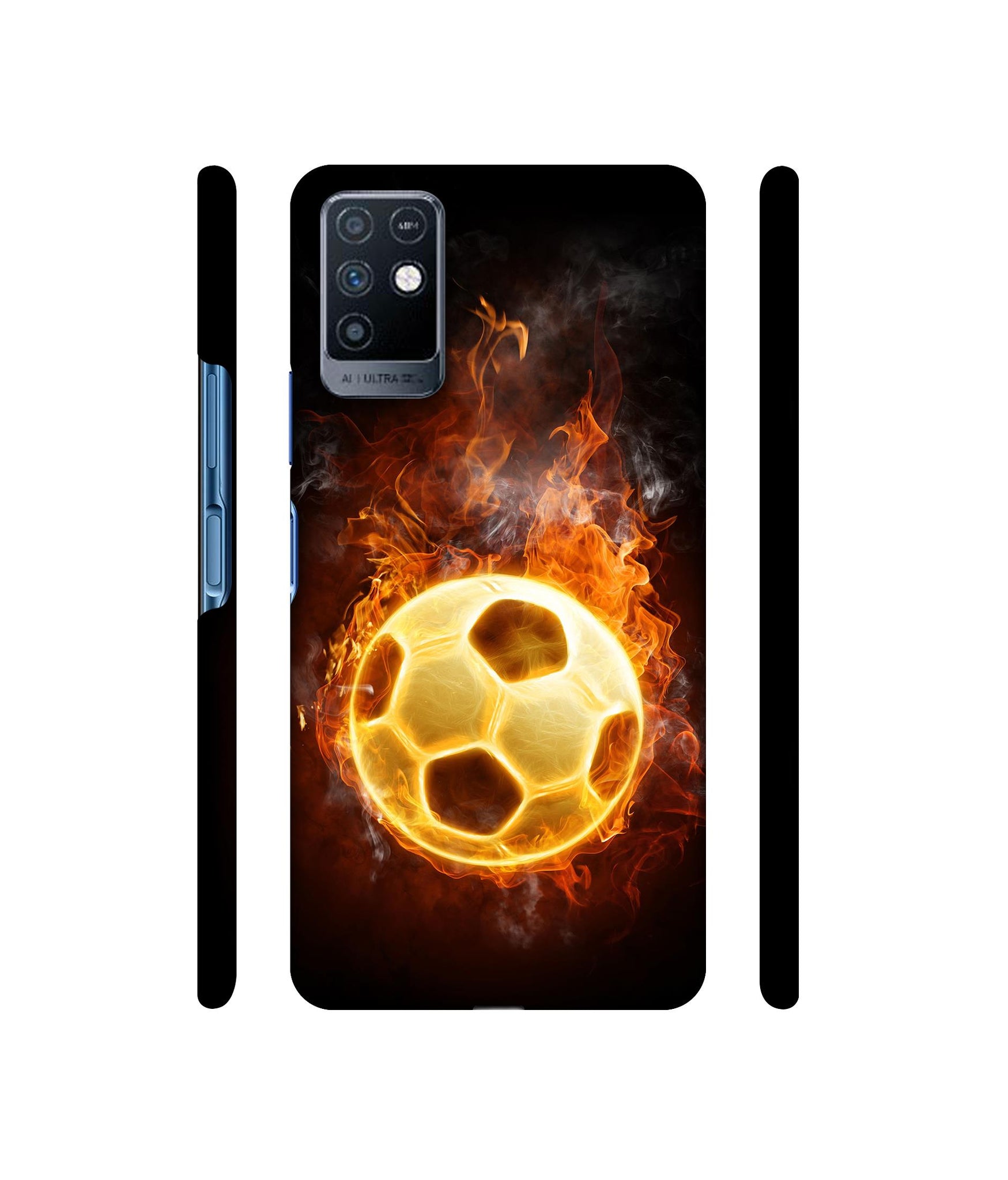 Football & Fire Designer Hard Back Cover for Infinix Note 10