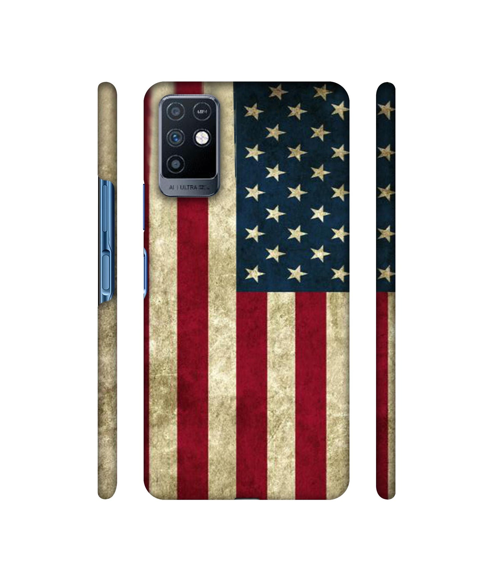 Vingate USA Flag Designer Hard Back Cover for Infinix Note 10