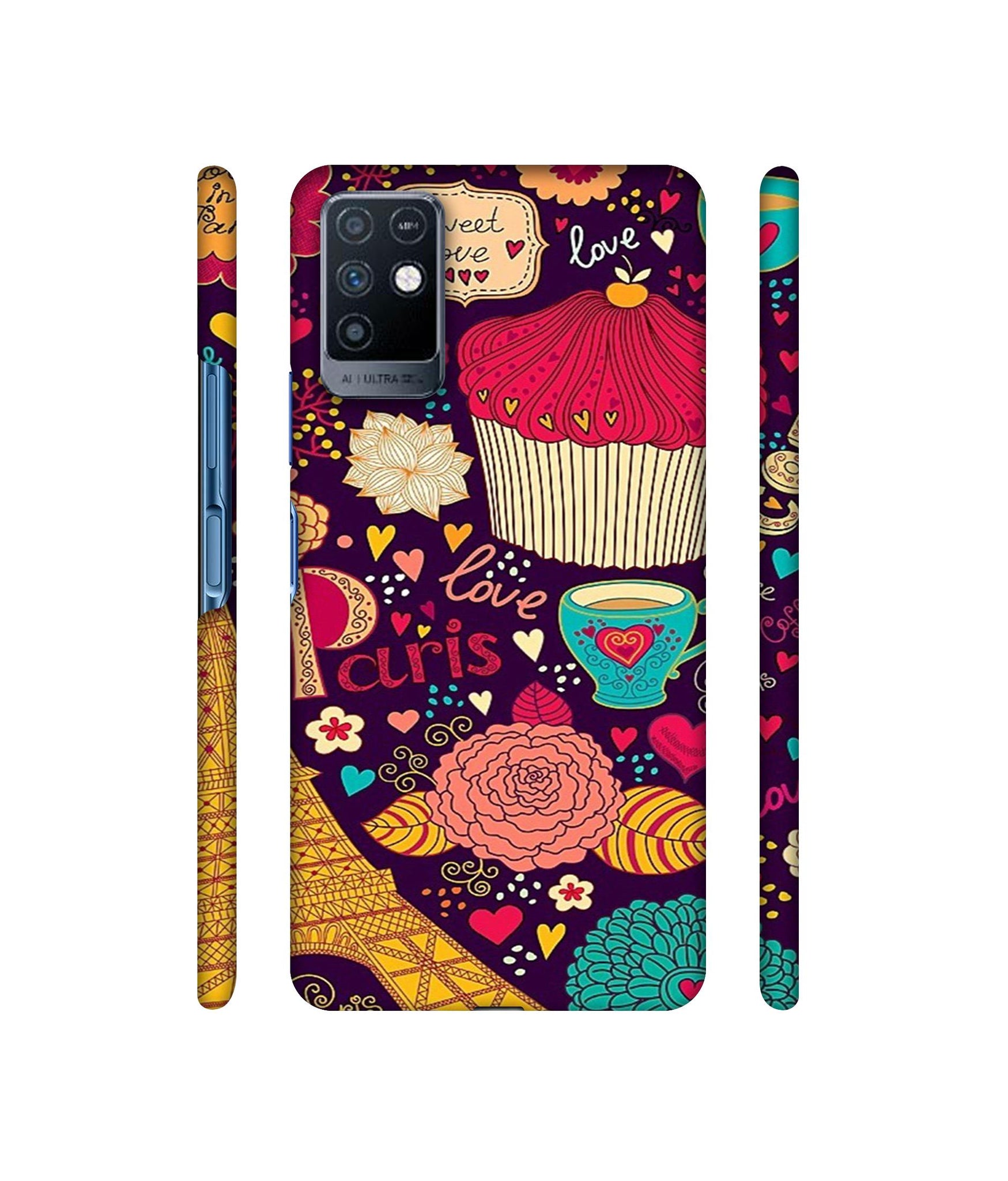 Paris Flower Love Designer Hard Back Cover for Infinix Note 10