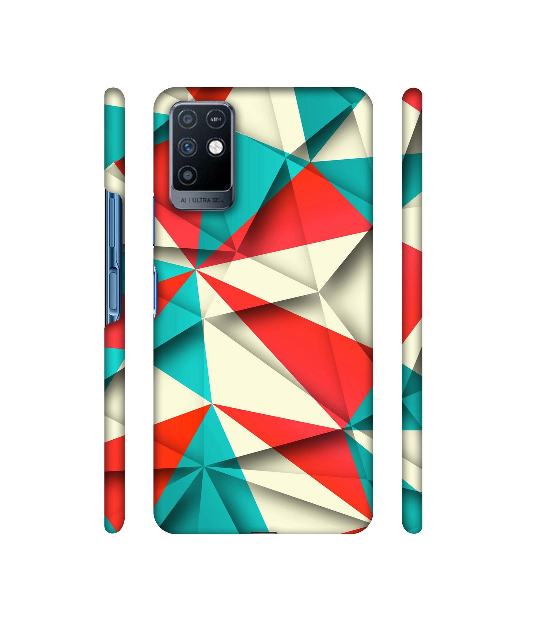 Red Blue White Pattern Designer Hard Back Cover for Infinix Note 10