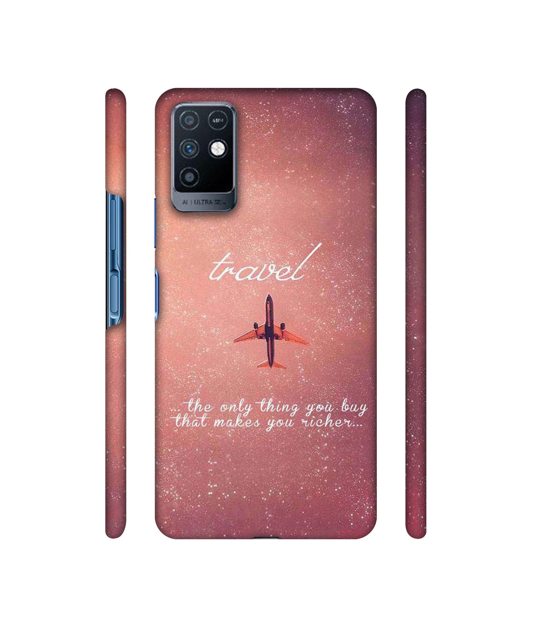 Travel with Plane Designer Hard Back Cover for Infinix Note 10