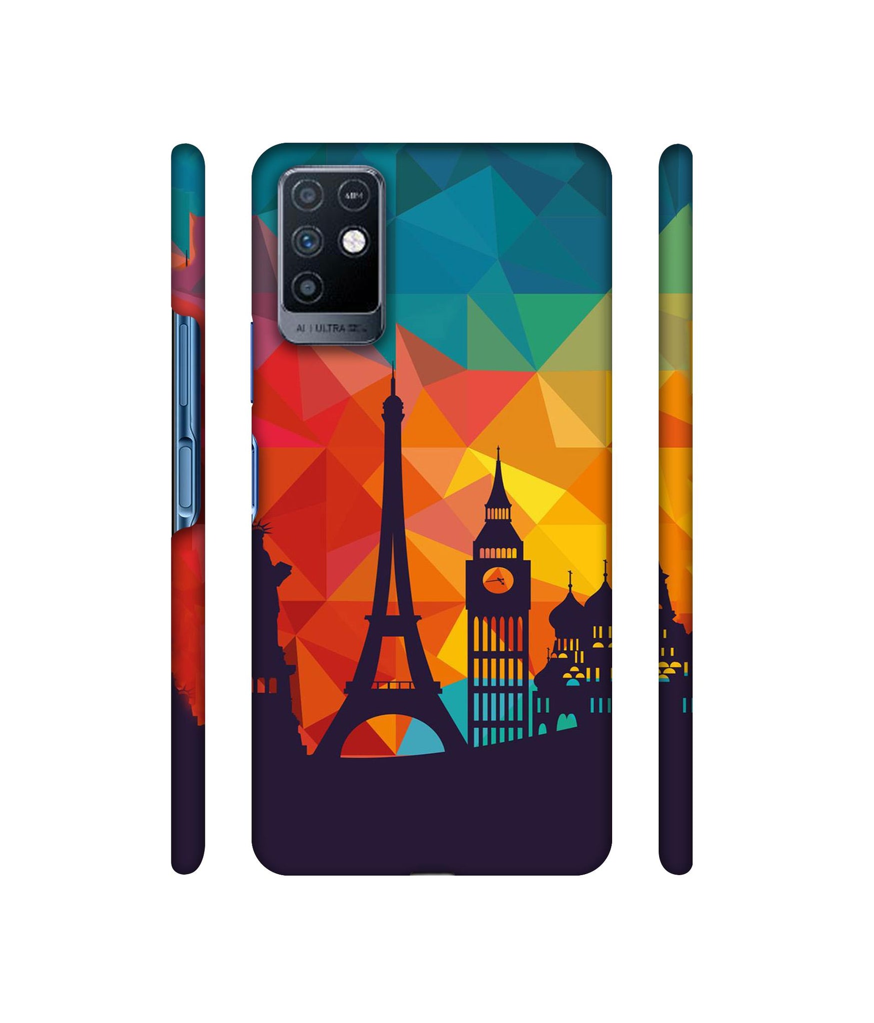 Colored Paris Designer Hard Back Cover for Infinix Note 10