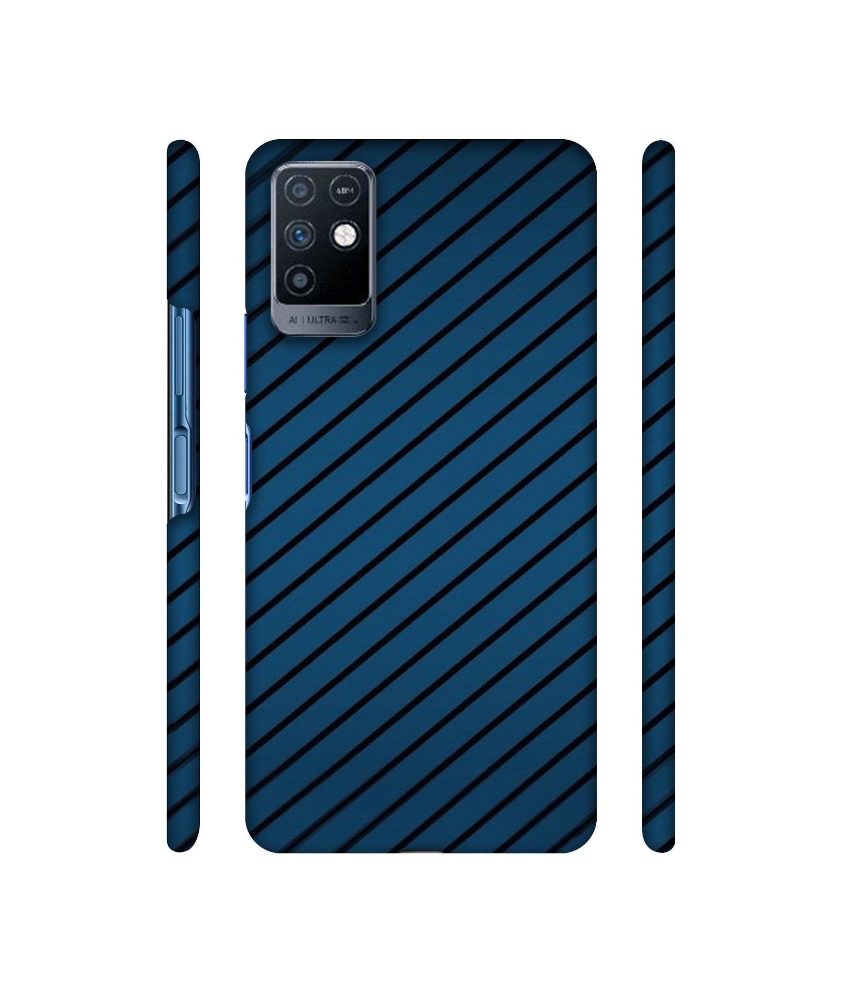 Blue Stripes Designer Hard Back Cover for Infinix Note 10