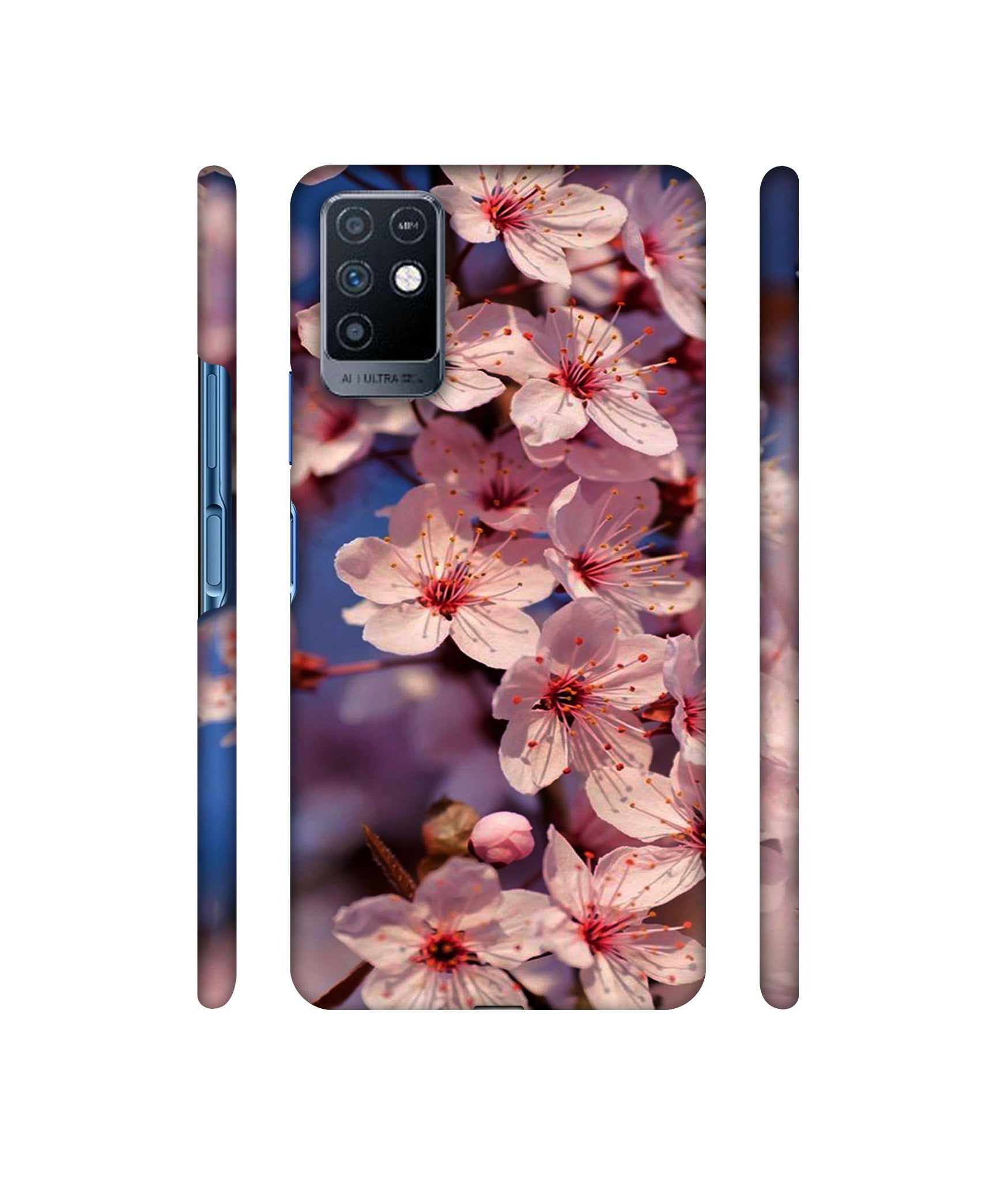 Pink Flowers Pattern Designer Hard Back Cover for Infinix Note 10