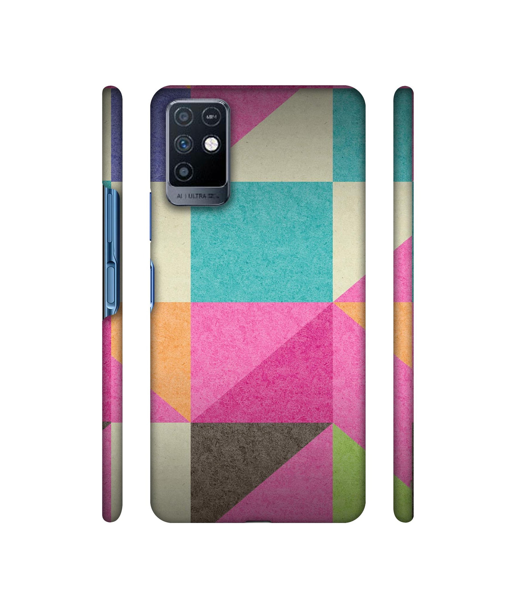 Pink Cyan Designer Hard Back Cover for Infinix Note 10