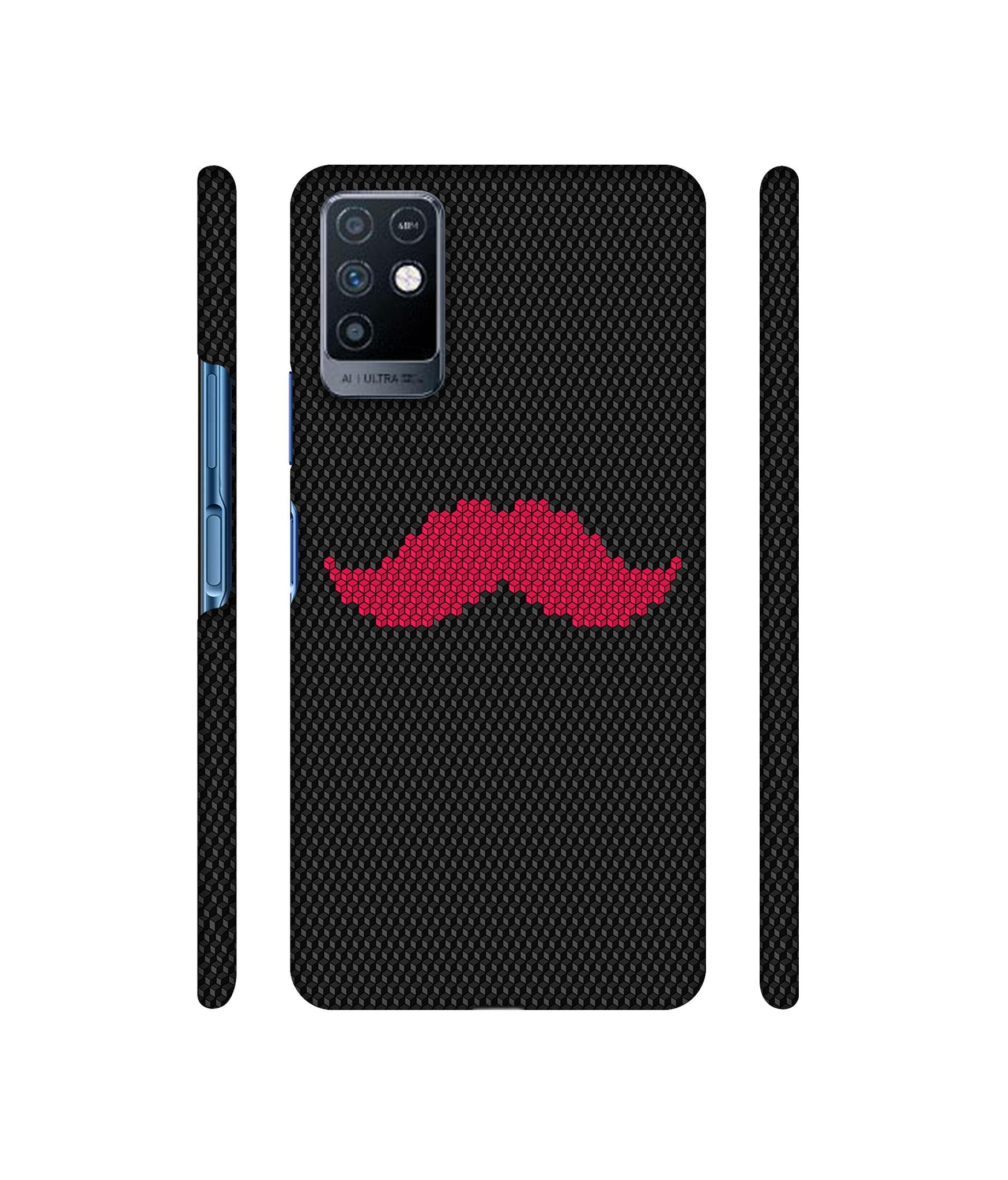 Pink Mustache Pattern Designer Hard Back Cover for Infinix Note 10