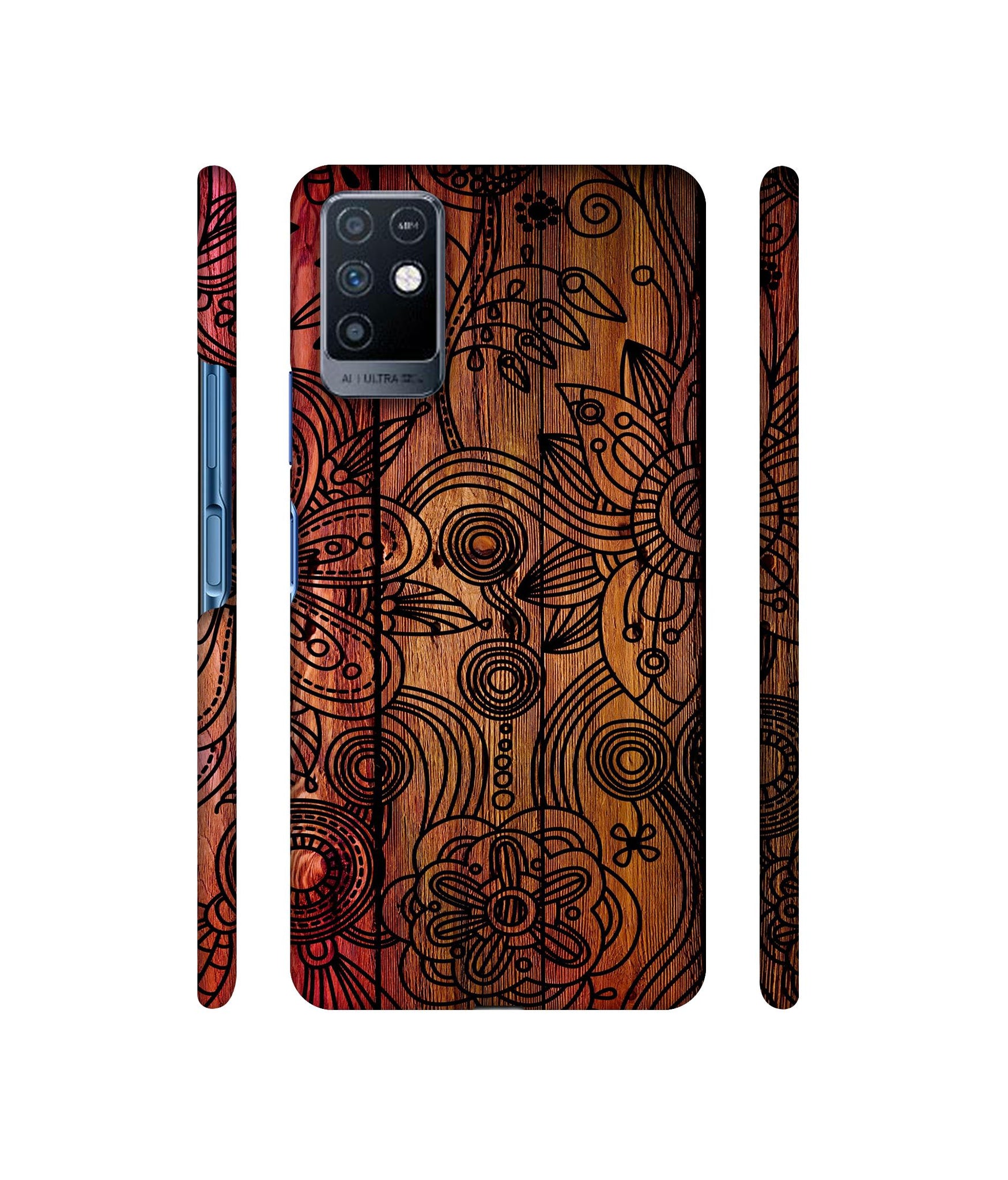 Dark Wooden Background Designer Hard Back Cover for Infinix Note 10