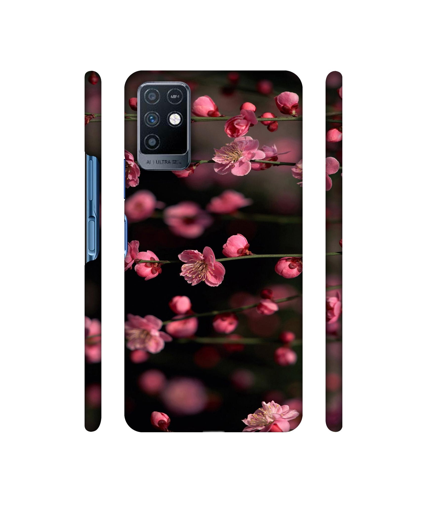 Pink Flowers Designer Hard Back Cover for Infinix Note 10
