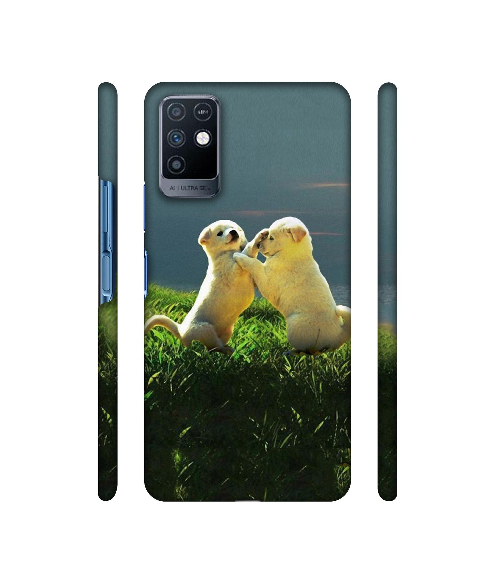 Puppy Couple Sunset Designer Hard Back Cover for Infinix Note 10