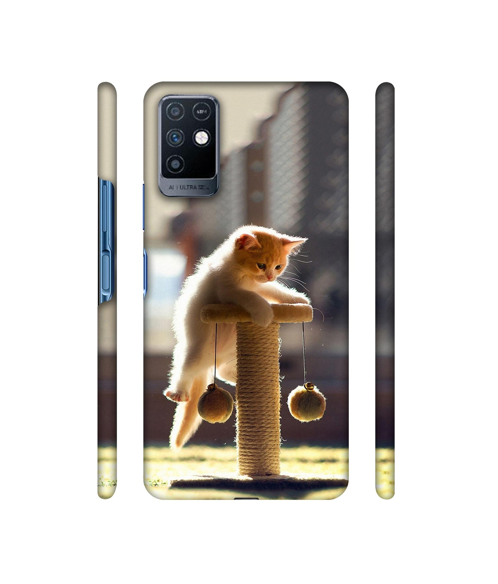Cat Climbing Designer Hard Back Cover for Infinix Note 10