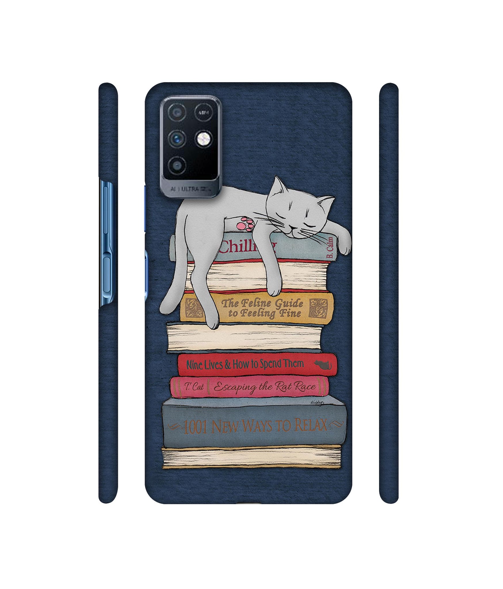 Cat Sleeping On The Books Designer Hard Back Cover for Infinix Note 10