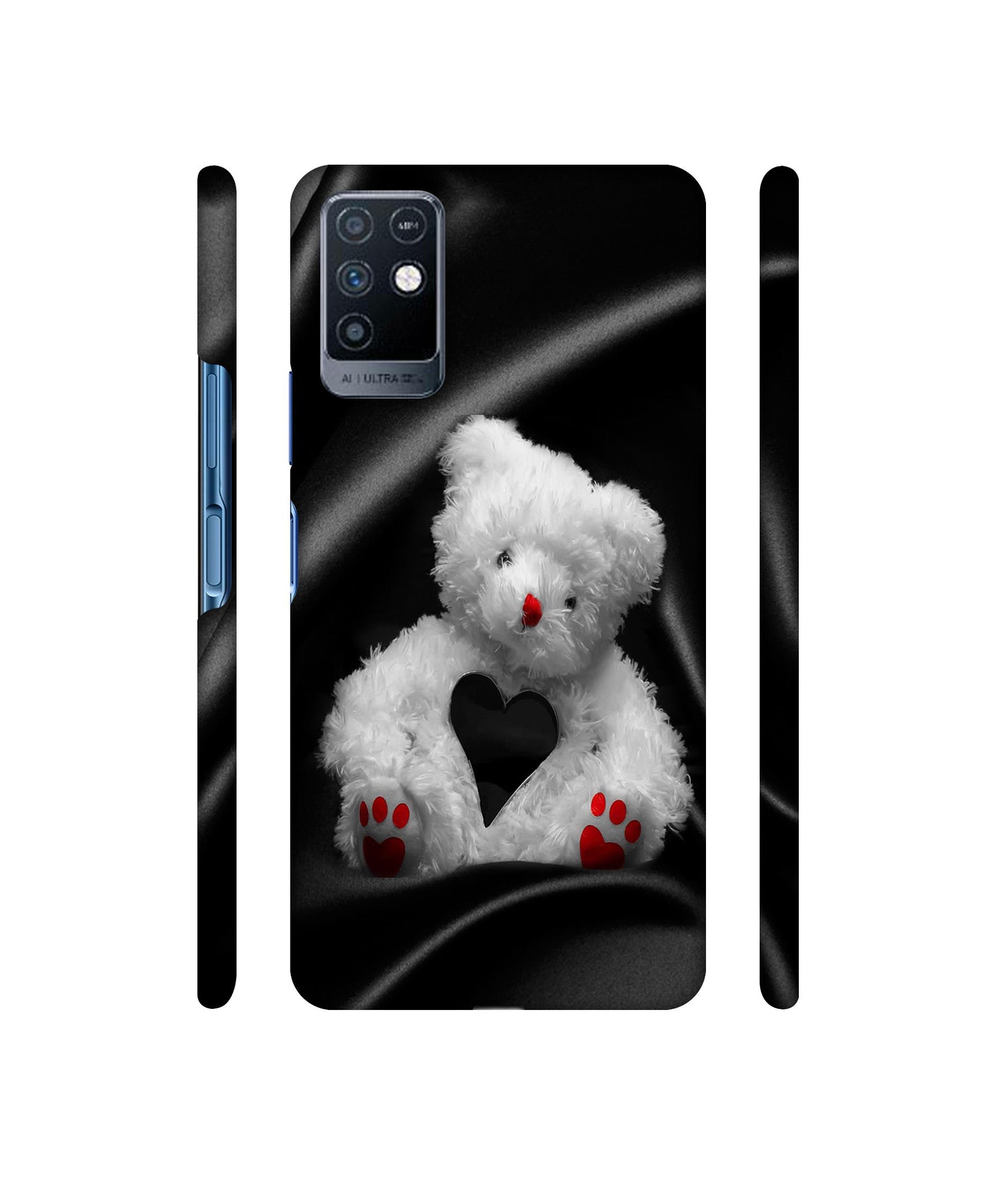 White Teddy Bear Designer Hard Back Cover for Infinix Note 10