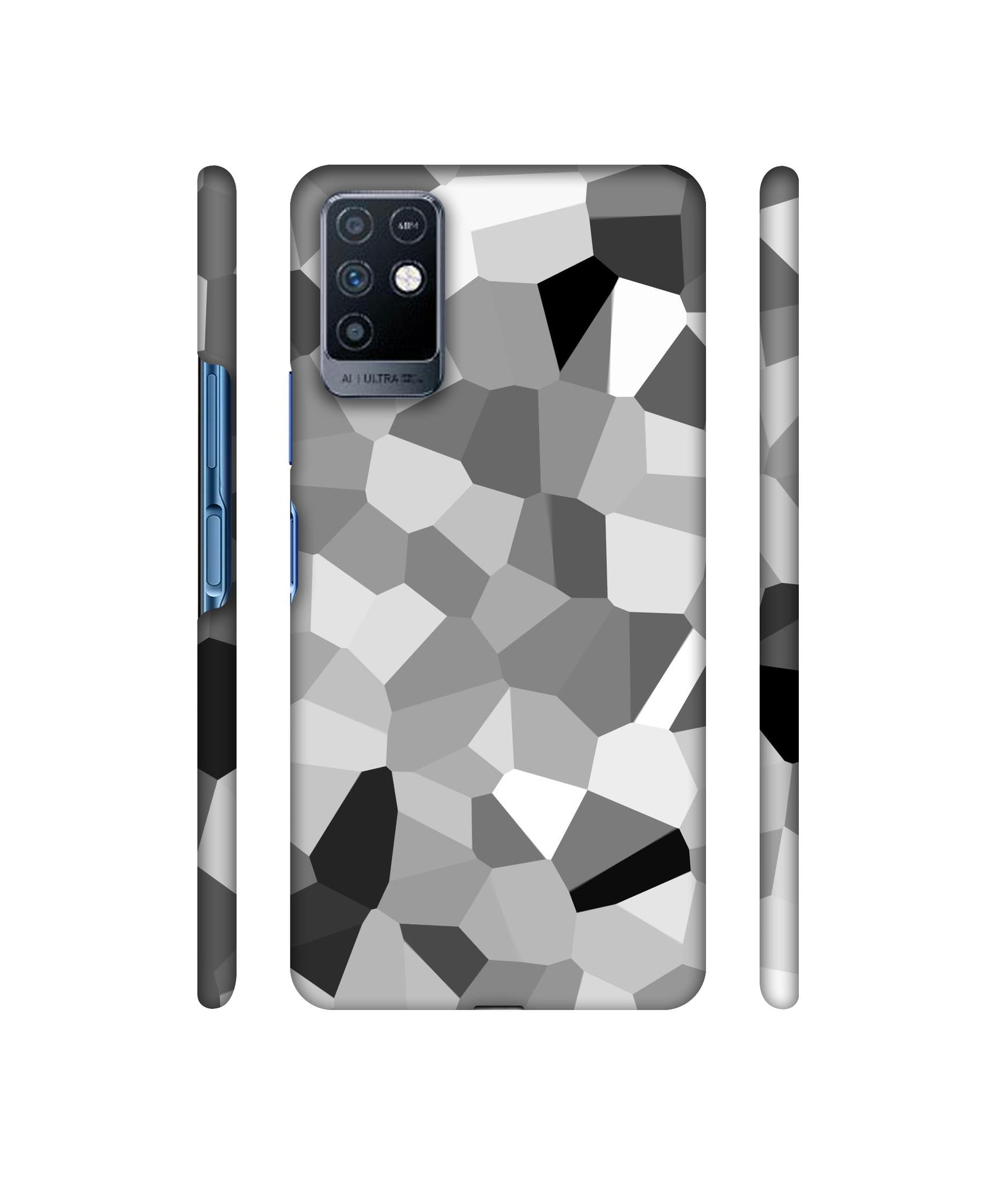 Black & White Mathematical Shape Designer Hard Back Cover for Infinix Note 10