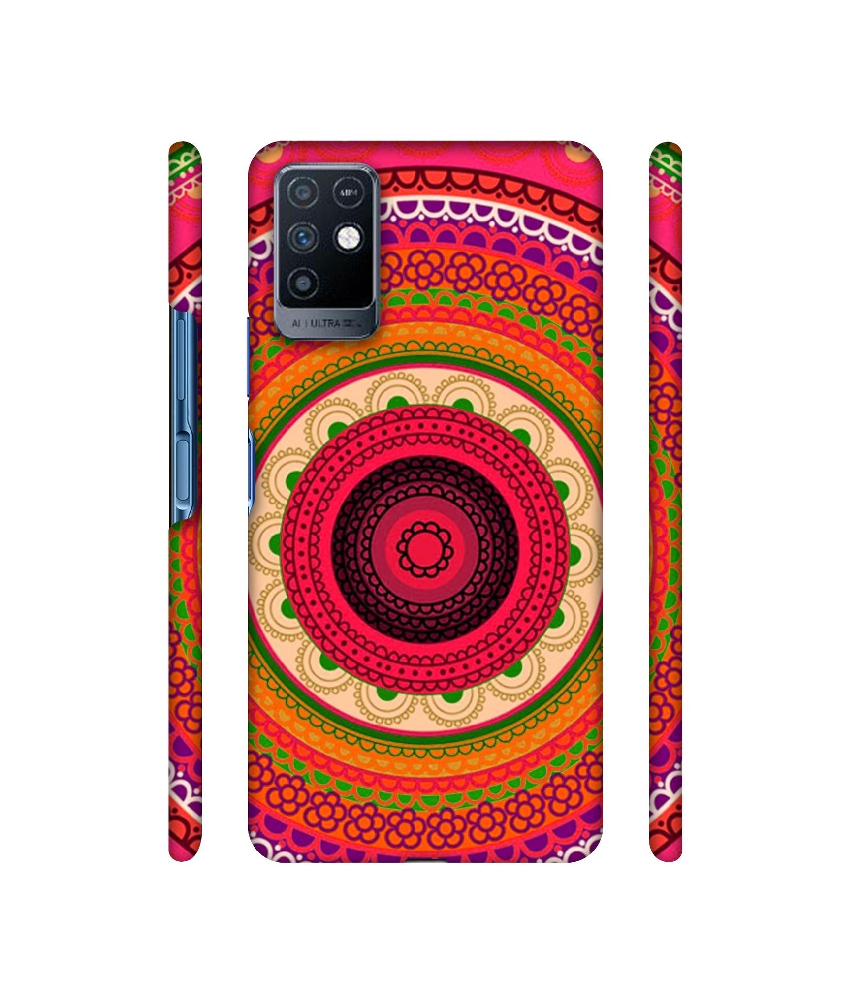 Round Rangoli Designer Hard Back Cover for Infinix Note 10
