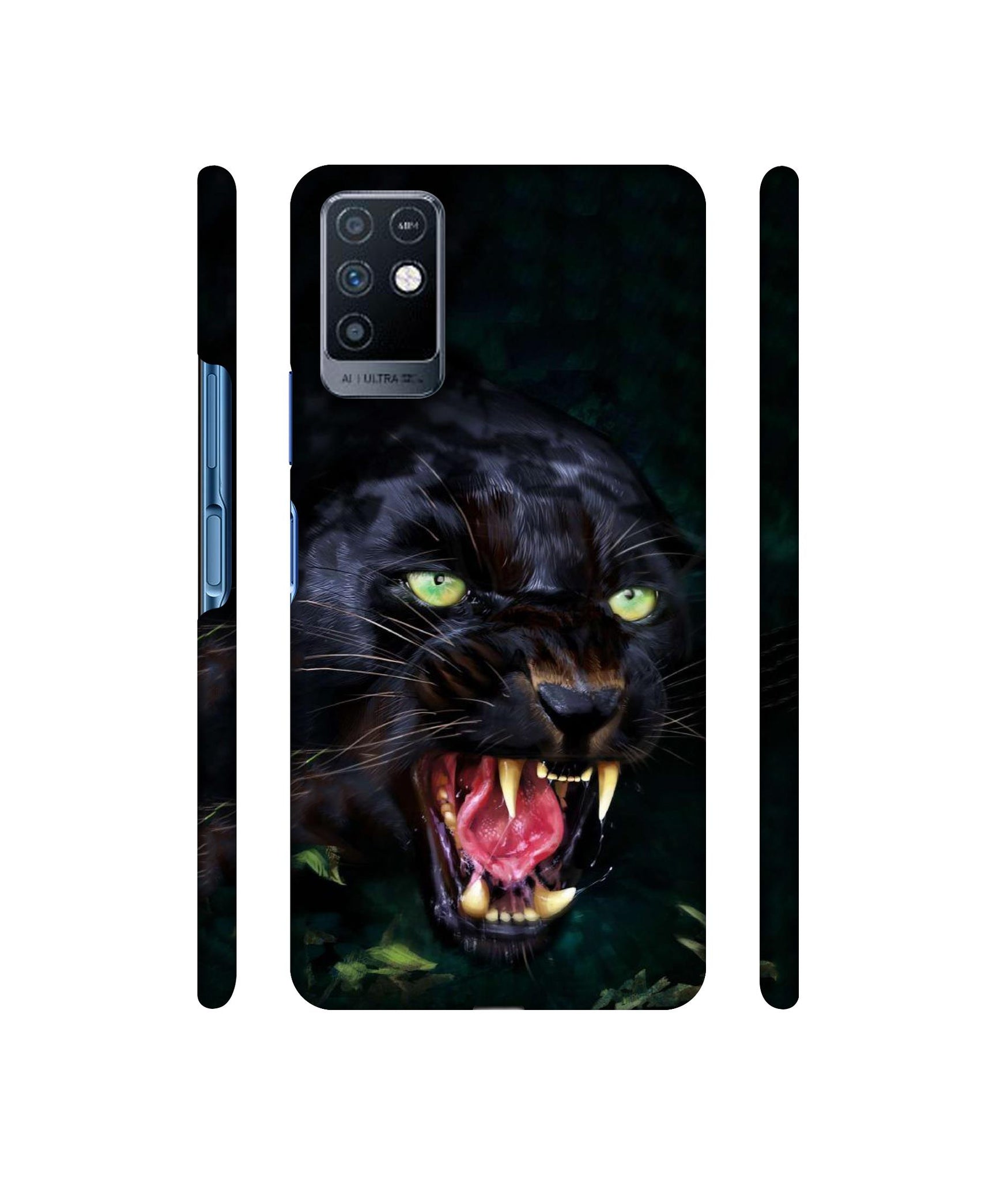 Angry Black Tiger Face Designer Hard Back Cover for Infinix Note 10
