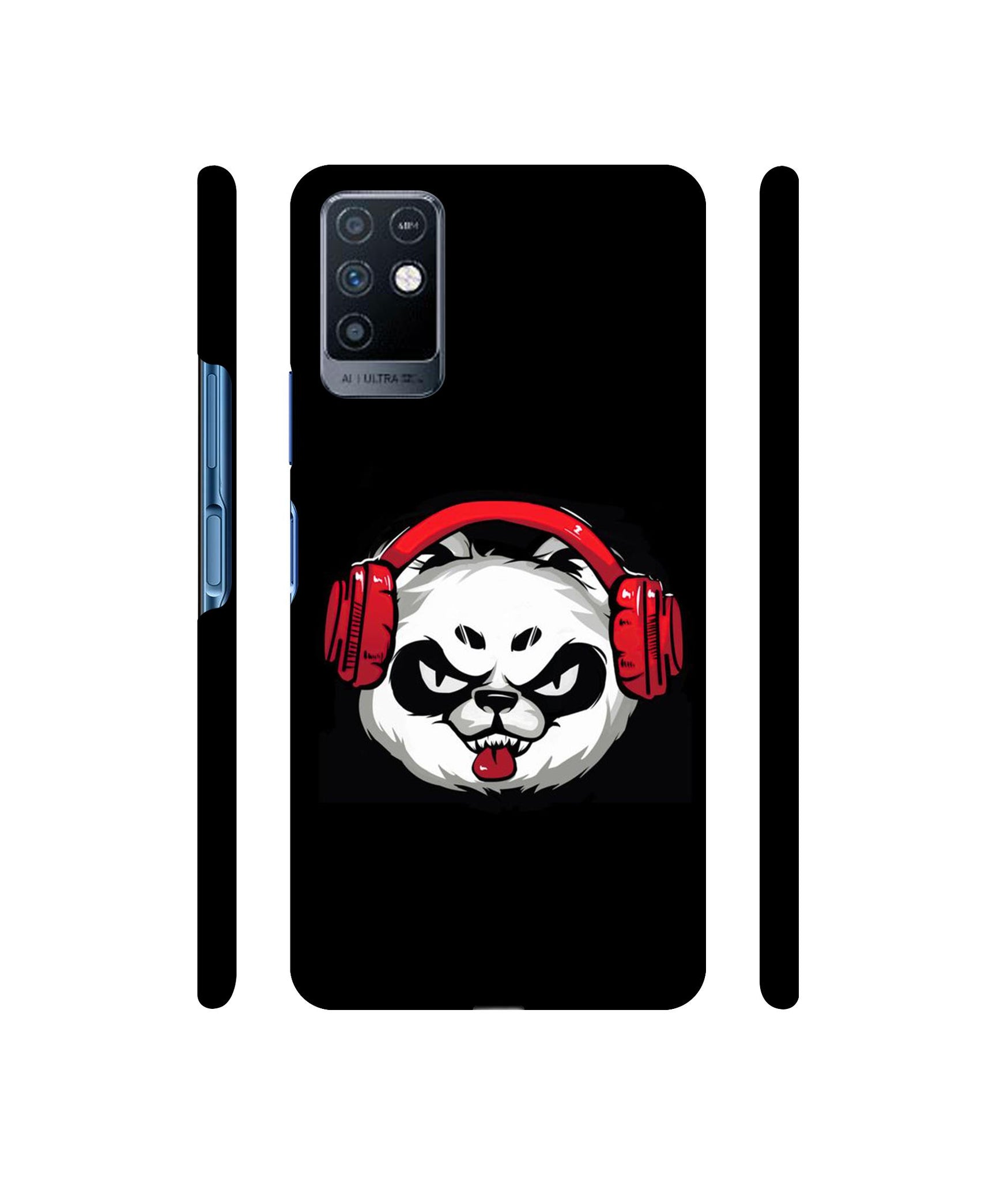 Panda With Headphone Designer Hard Back Cover for Infinix Note 10