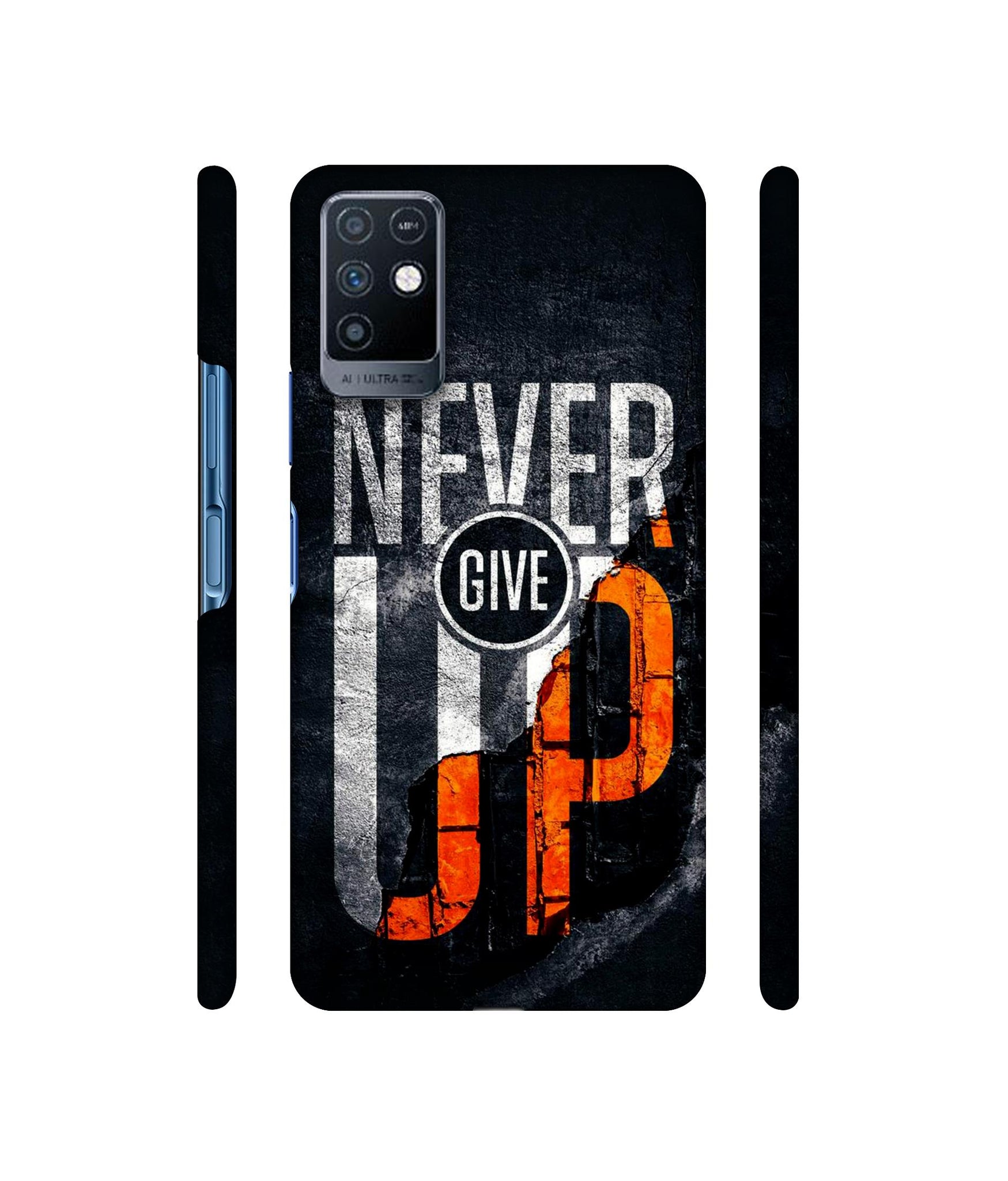 Never Give Up Designer Hard Back Cover for Infinix Note 10