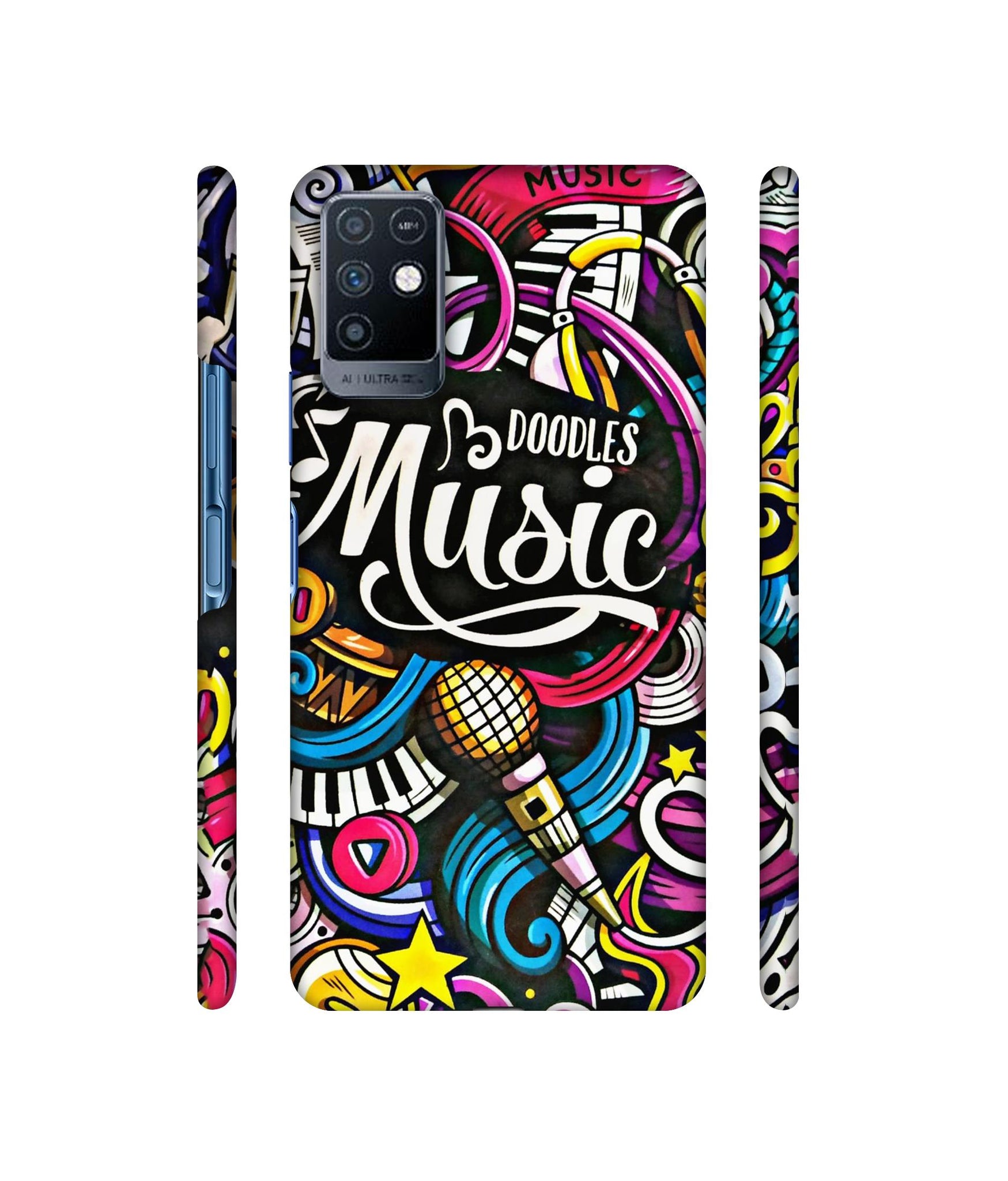 Doodles Music Designer Hard Back Cover for Infinix Note 10