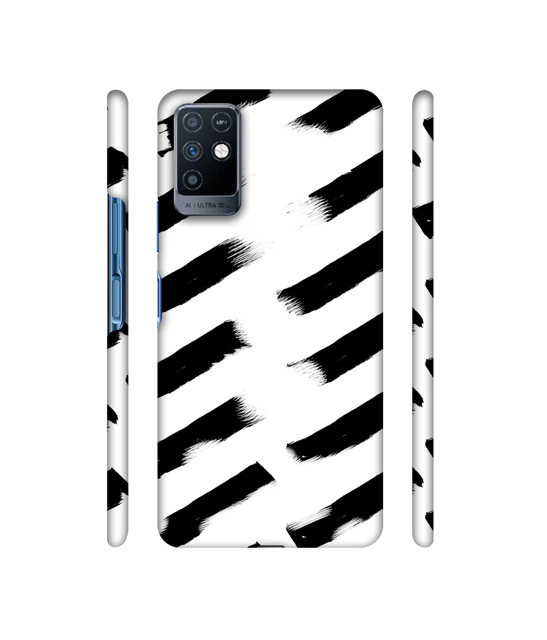 Black & White Rectangle Designer Hard Back Cover for Infinix Note 10