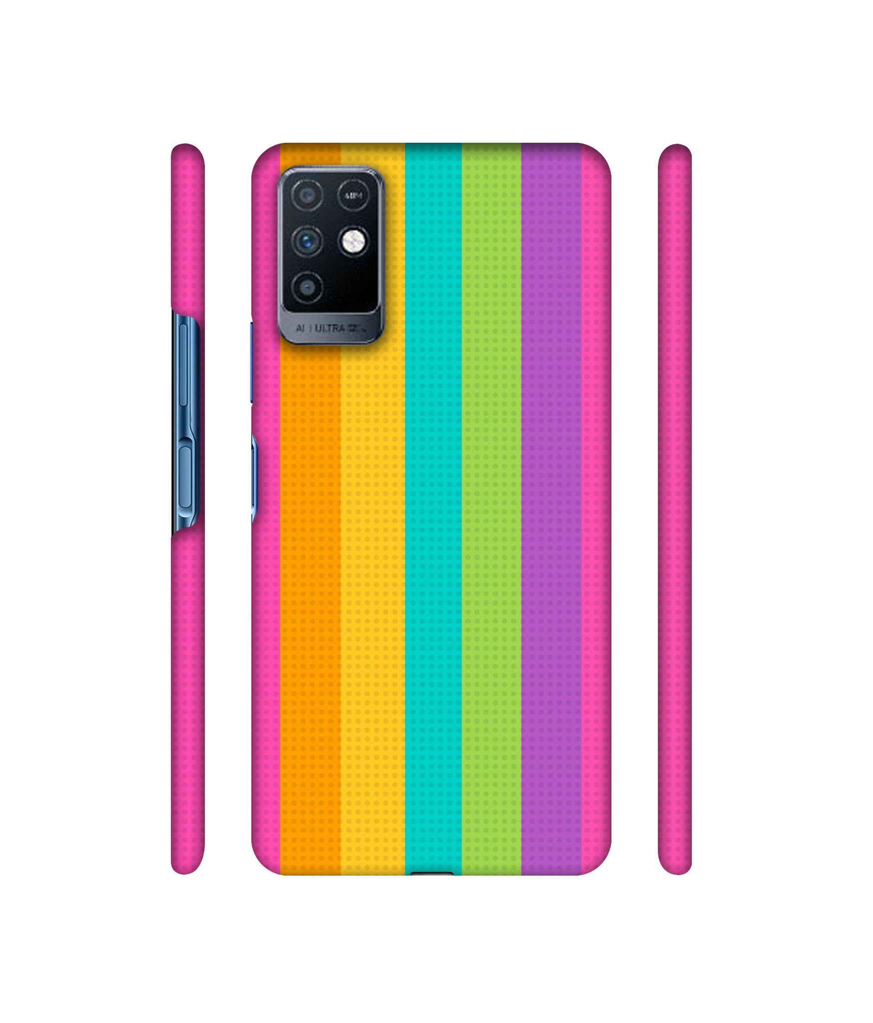 Random Colour Line Designer Hard Back Cover for Infinix Note 10