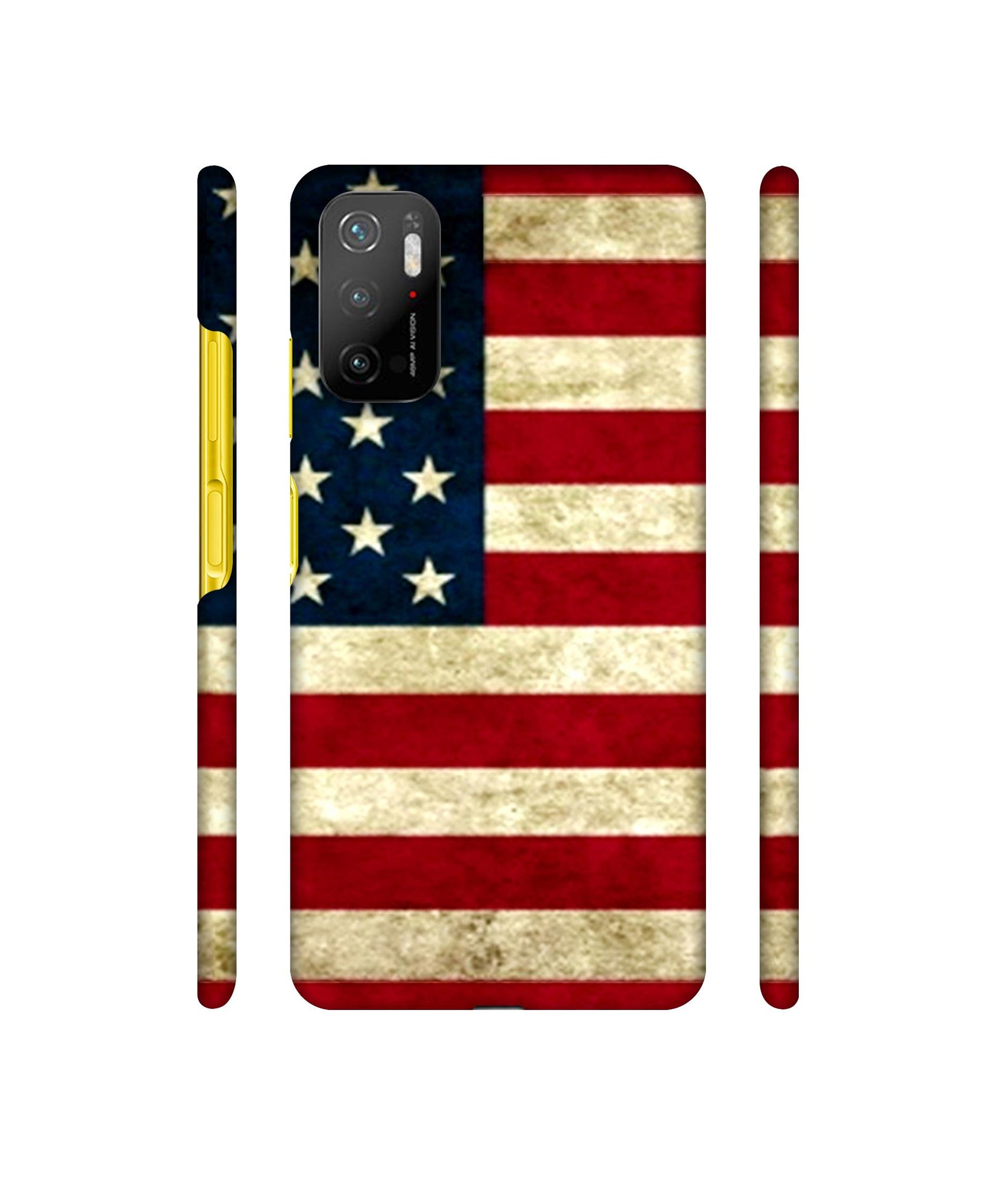 Multicoloured USA Flag Designer Hard Back Cover for Mi Poco M3 Pro 4G / Mi Poco M3 Pro 5G / Redmi Note 10T 5G
