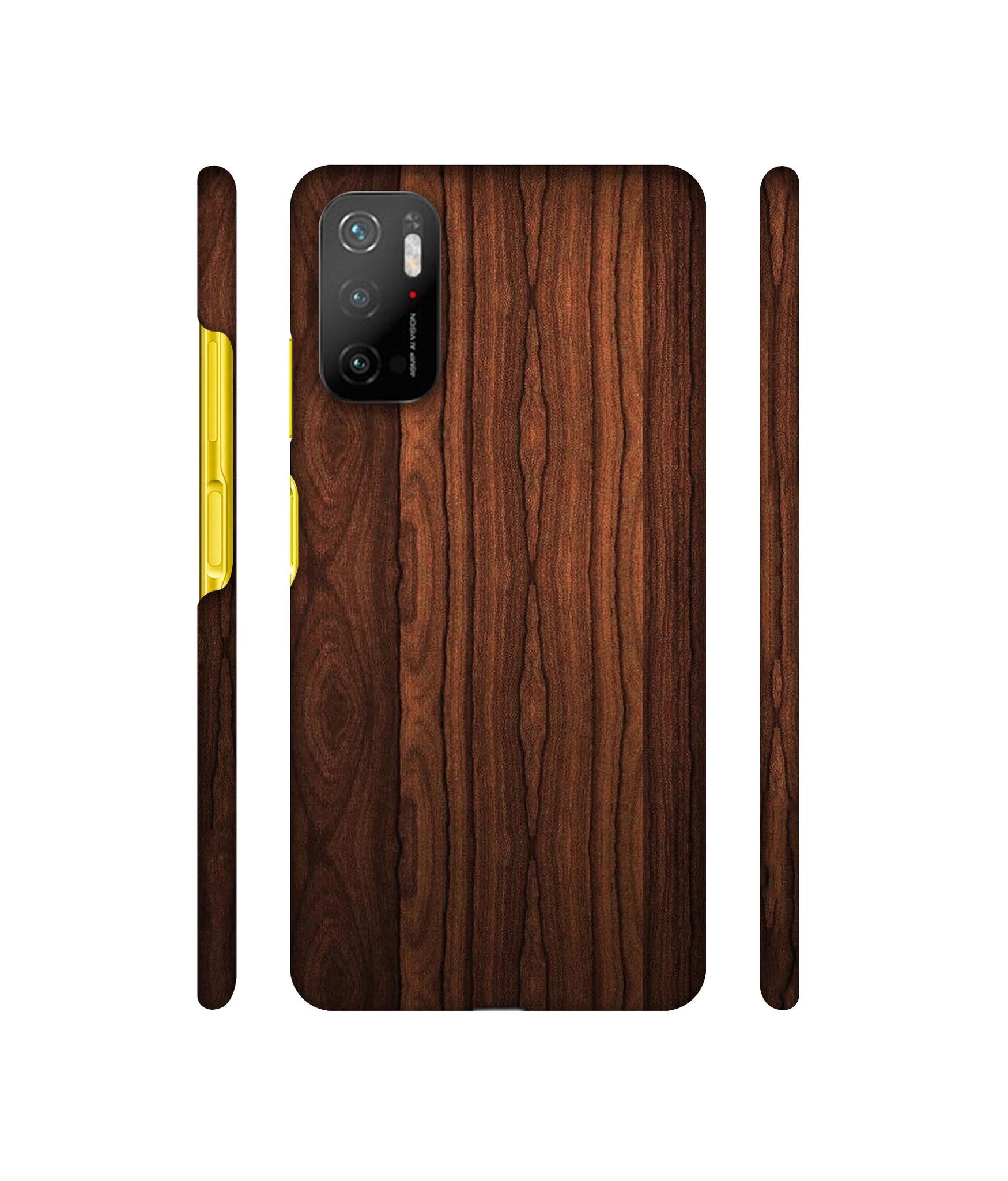 Brown Wooden Texture Designer Hard Back Cover for Mi Poco M3 Pro 4G / Mi Poco M3 Pro 5G / Redmi Note 10T 5G