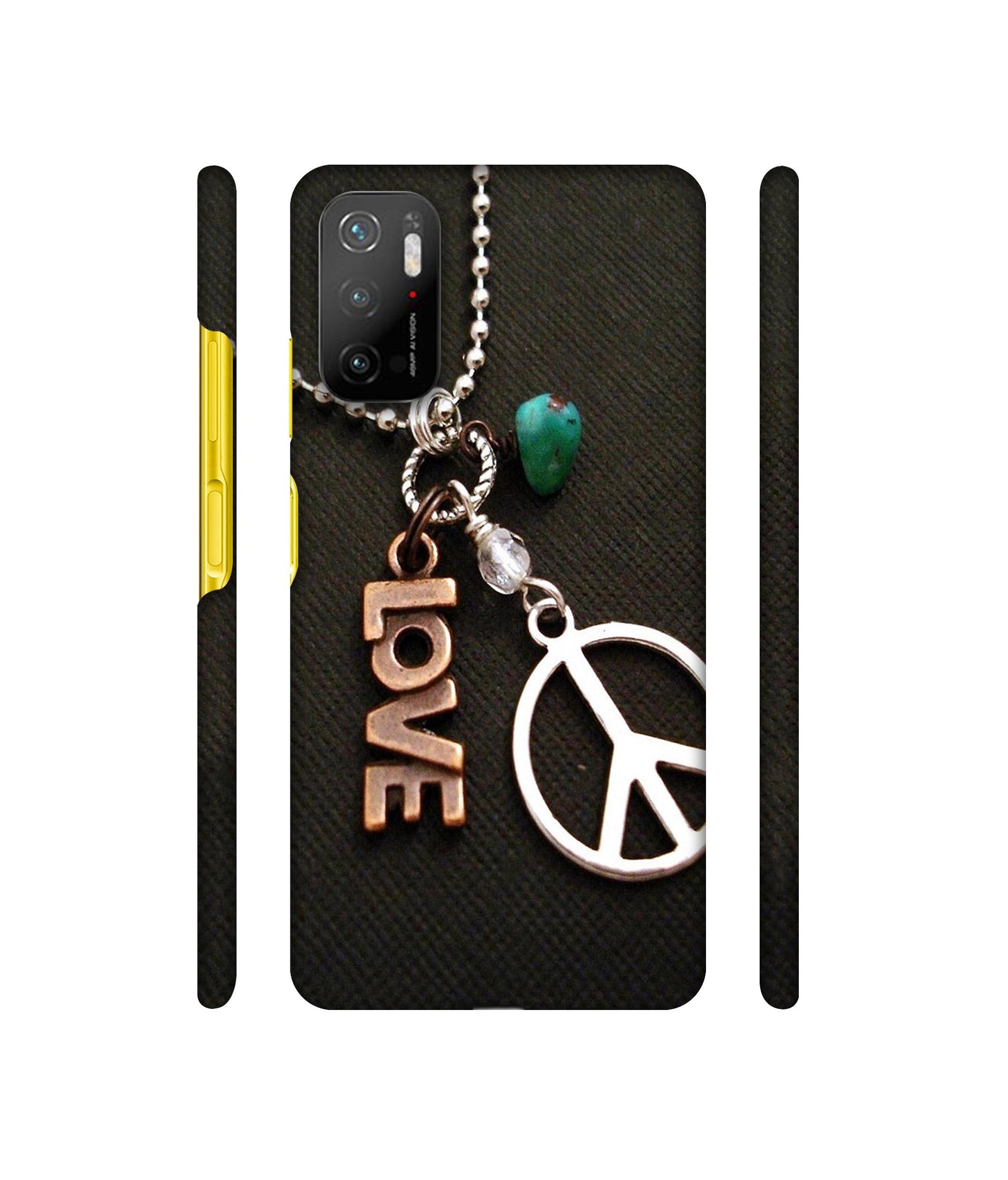 Love and Peace Designer Hard Back Cover for Mi Poco M3 Pro 4G / Mi Poco M3 Pro 5G / Redmi Note 10T 5G