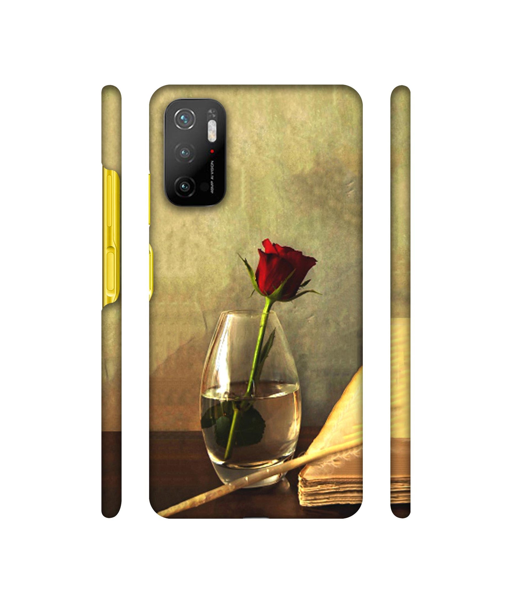 Red Rose in Glass Designer Hard Back Cover for Mi Poco M3 Pro 4G / Mi Poco M3 Pro 5G / Redmi Note 10T 5G