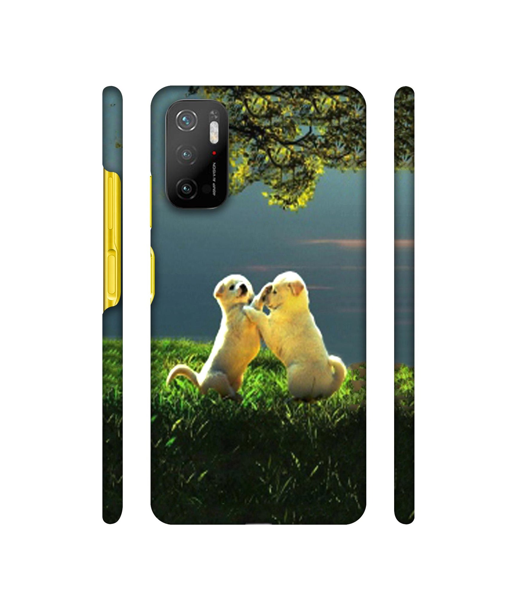 Puppy Couple Play Kids Nature Designer Hard Back Cover for Mi Poco M3 Pro 4G / Mi Poco M3 Pro 5G / Redmi Note 10T 5G