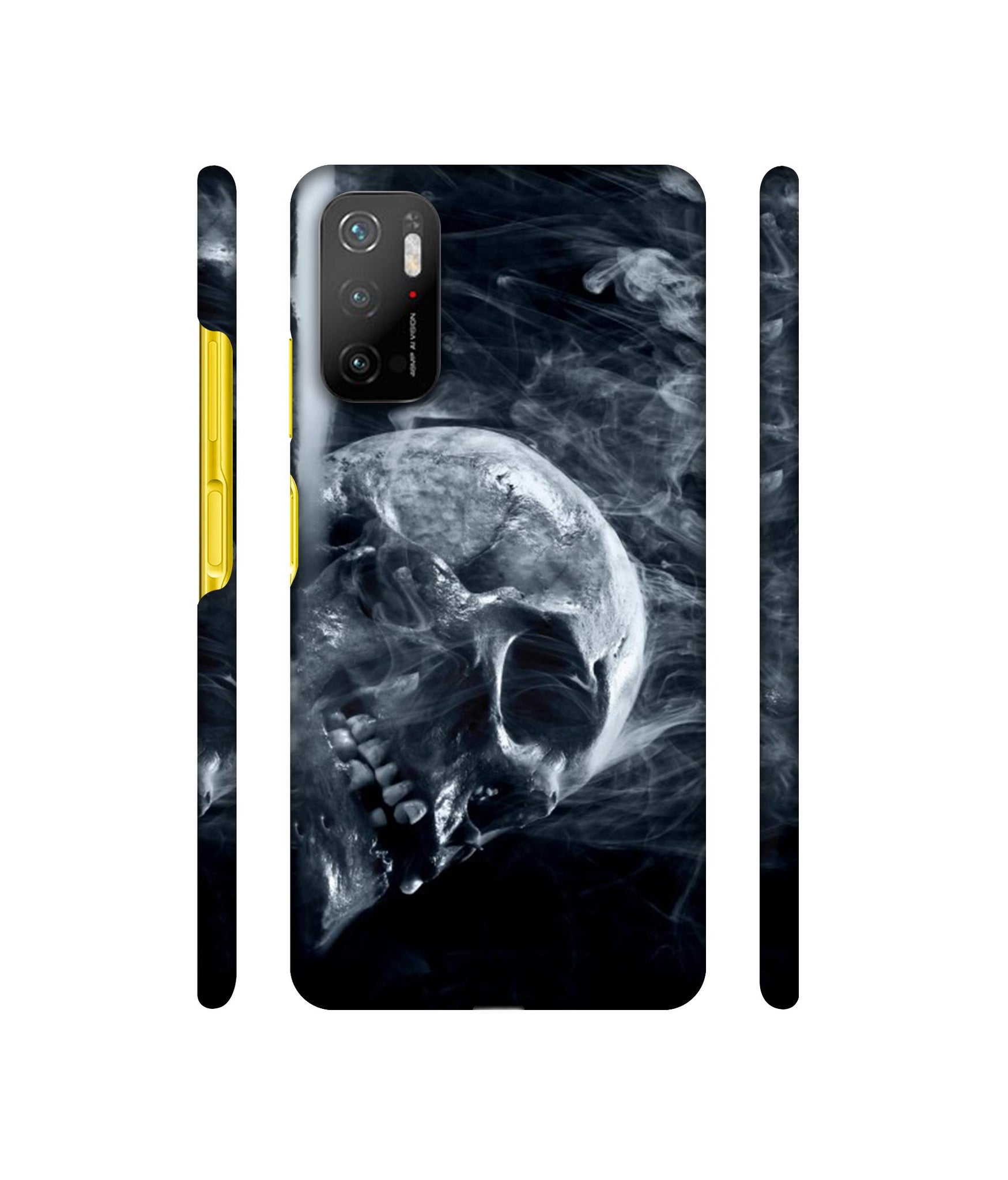 Skull Smoke Blue Scary Death Designer Hard Back Cover for Mi Poco M3 Pro 4G / Mi Poco M3 Pro 5G / Redmi Note 10T 5G