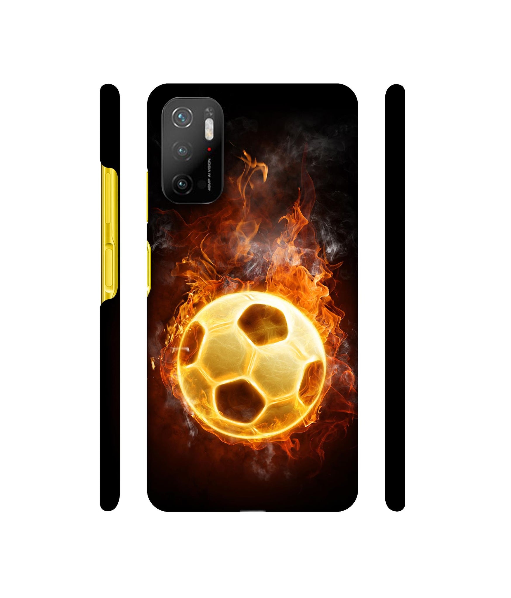 Football & Fire Designer Hard Back Cover for Mi Poco M3 Pro 4G / Mi Poco M3 Pro 5G / Redmi Note 10T 5G