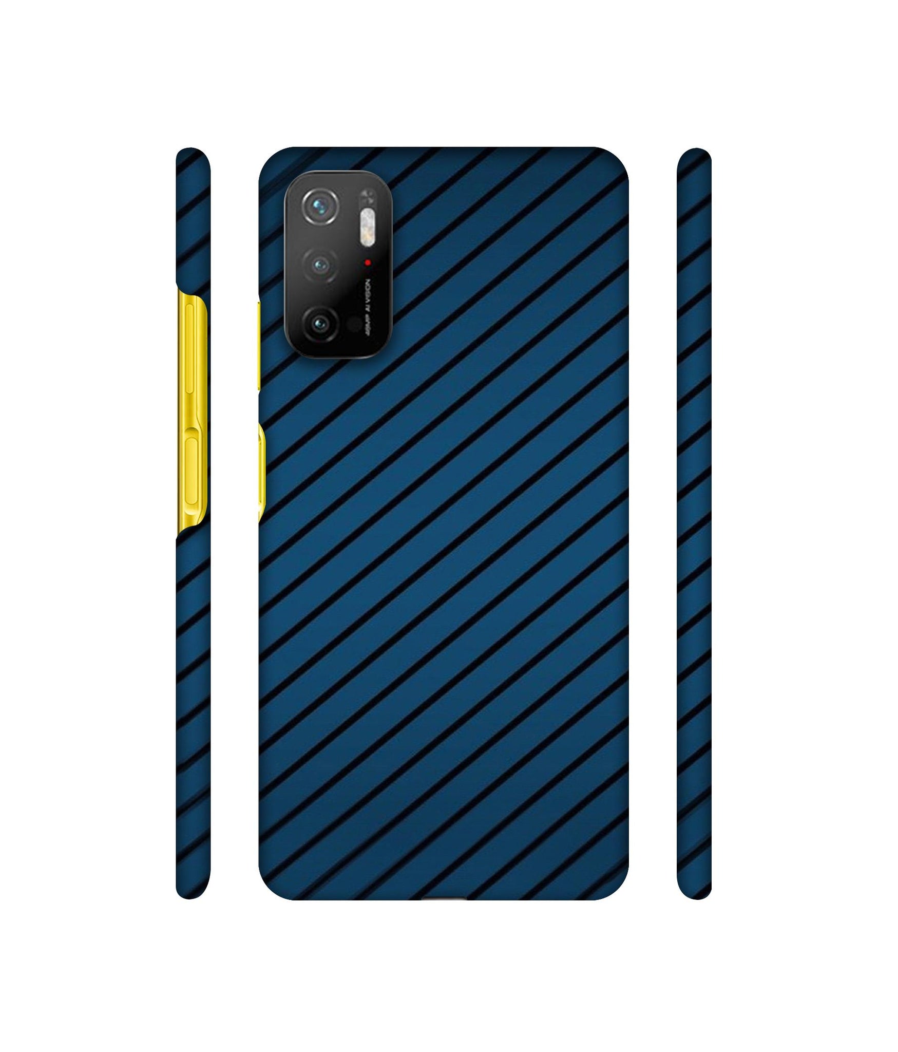 Blue Stripes Designer Hard Back Cover for Mi Poco M3 Pro 4G / Mi Poco M3 Pro 5G / Redmi Note 10T 5G