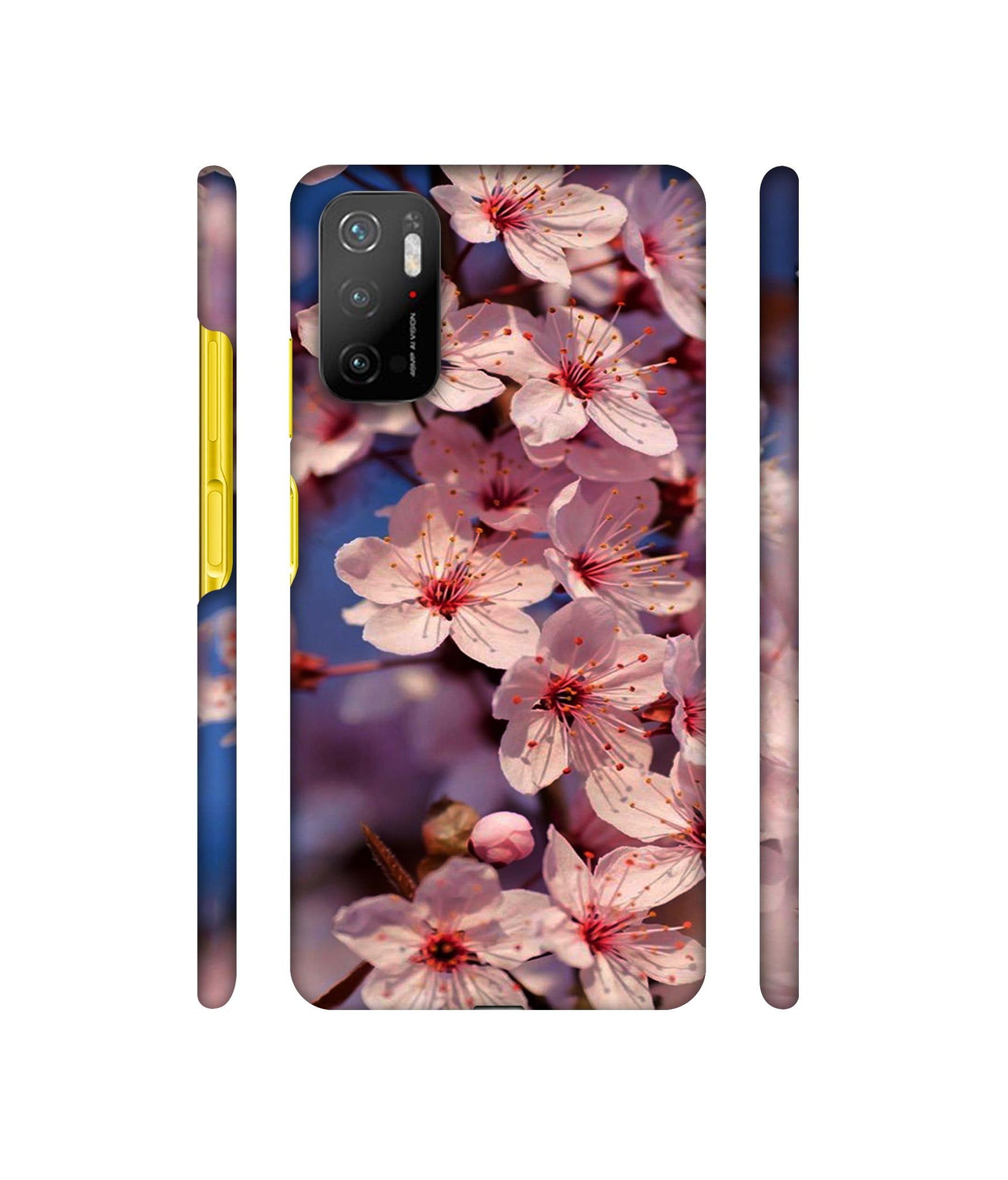 Pink Flowers Pattern Designer Hard Back Cover for Mi Poco M3 Pro 4G / Mi Poco M3 Pro 5G / Redmi Note 10T 5G