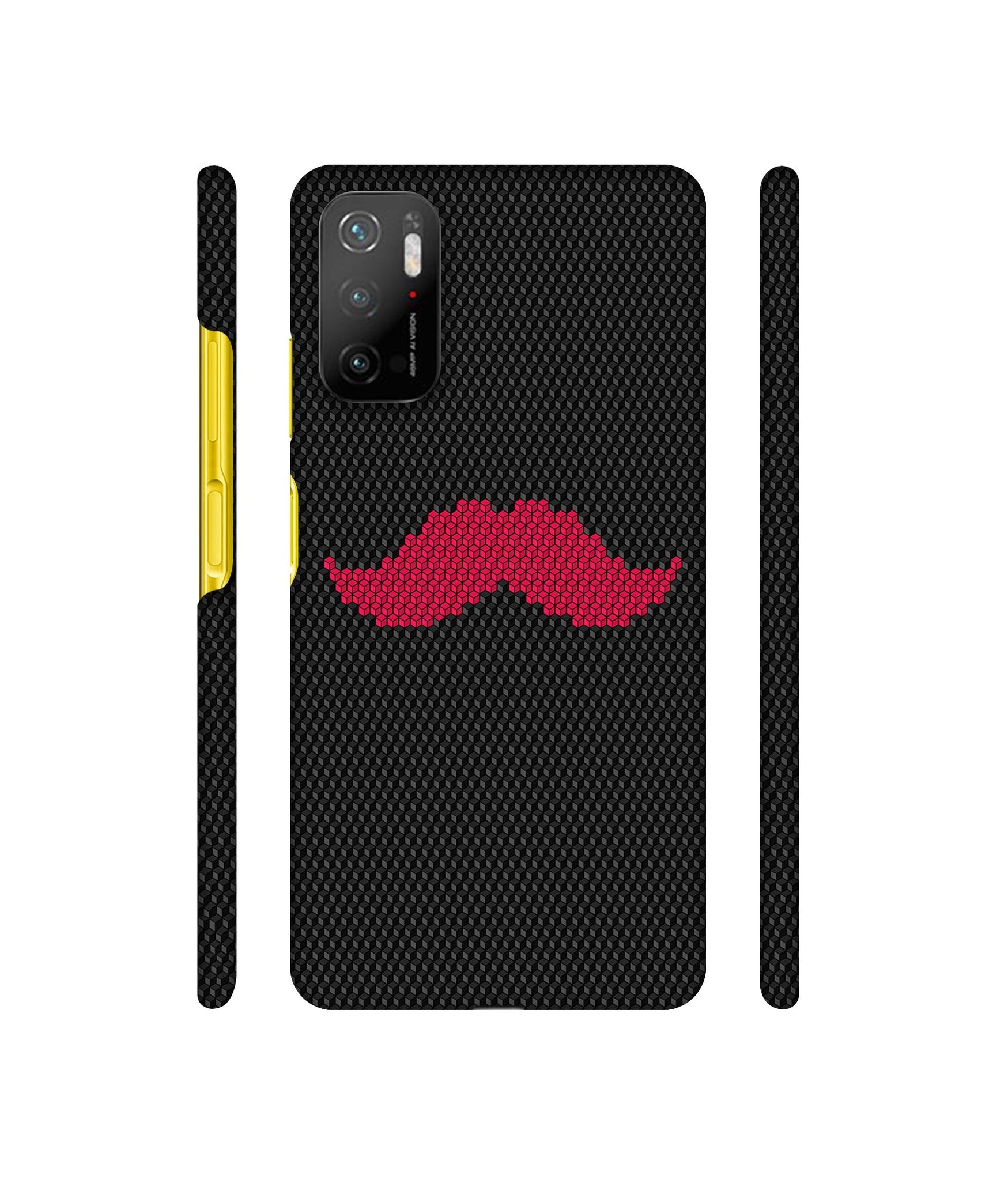 Pink Mustache Pattern Designer Hard Back Cover for Mi Poco M3 Pro 4G / Mi Poco M3 Pro 5G / Redmi Note 10T 5G