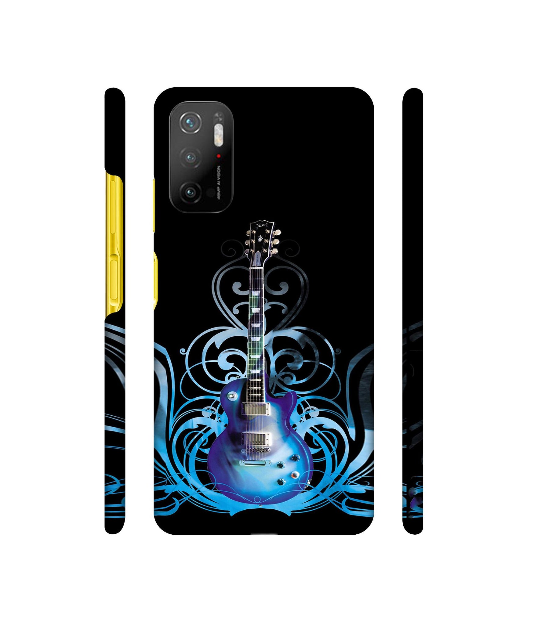 Guitar In Blue Pattern Designer Hard Back Cover for Mi Poco M3 Pro 4G / Mi Poco M3 Pro 5G / Redmi Note 10T 5G