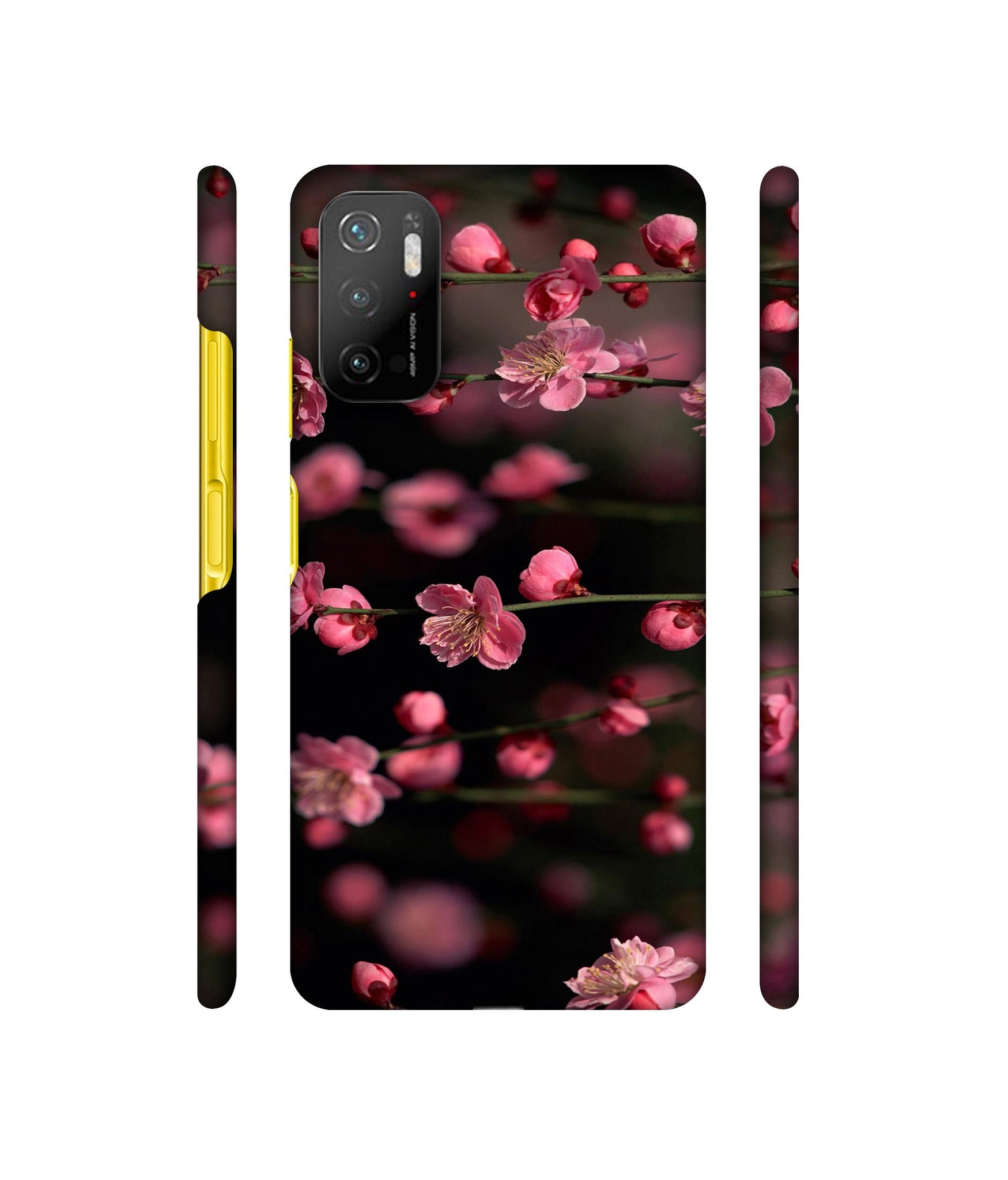 Pink Flowers Designer Hard Back Cover for Mi Poco M3 Pro 4G / Mi Poco M3 Pro 5G / Redmi Note 10T 5G