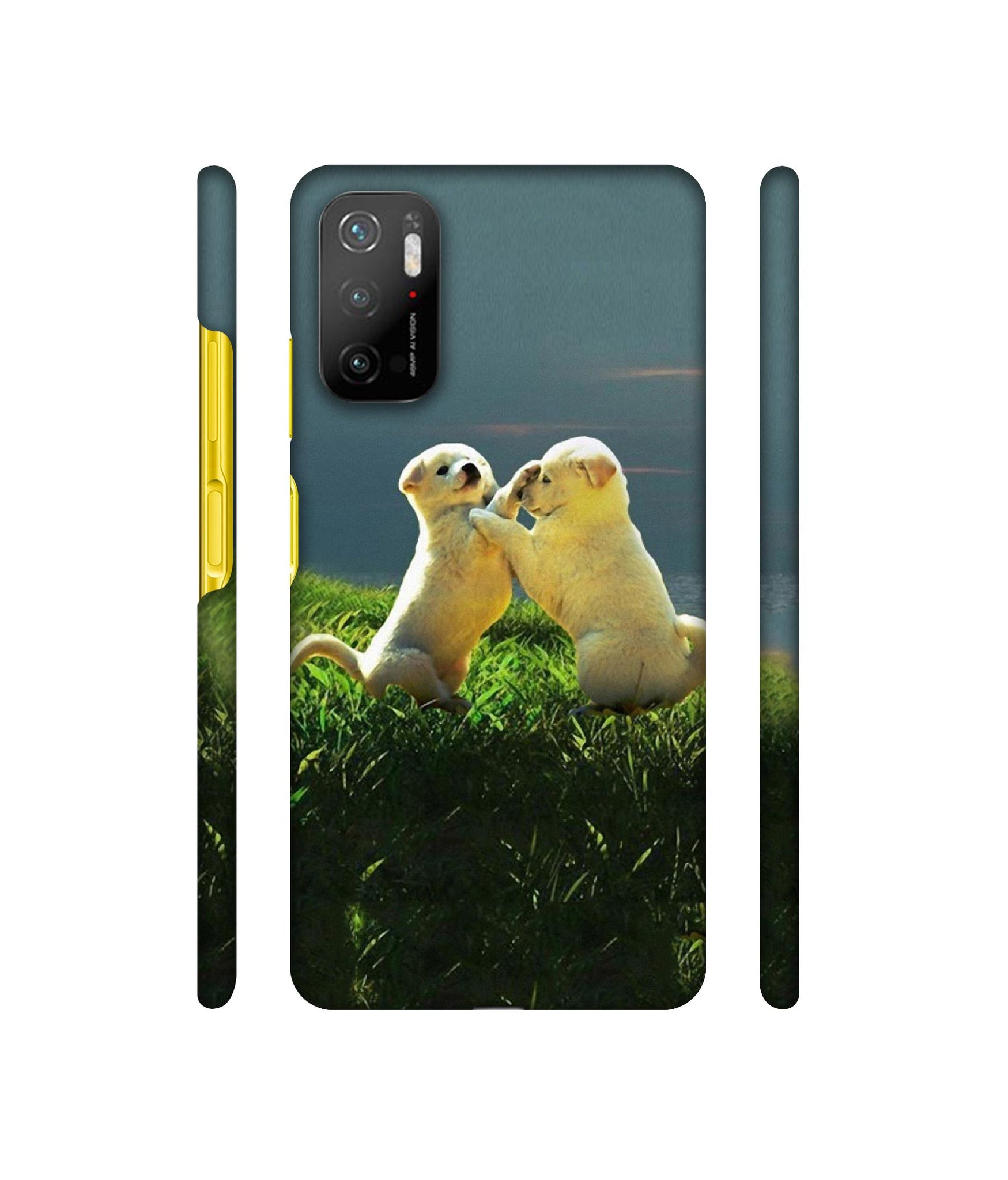 Puppy Couple Sunset Designer Hard Back Cover for Mi Poco M3 Pro 4G / Mi Poco M3 Pro 5G / Redmi Note 10T 5G