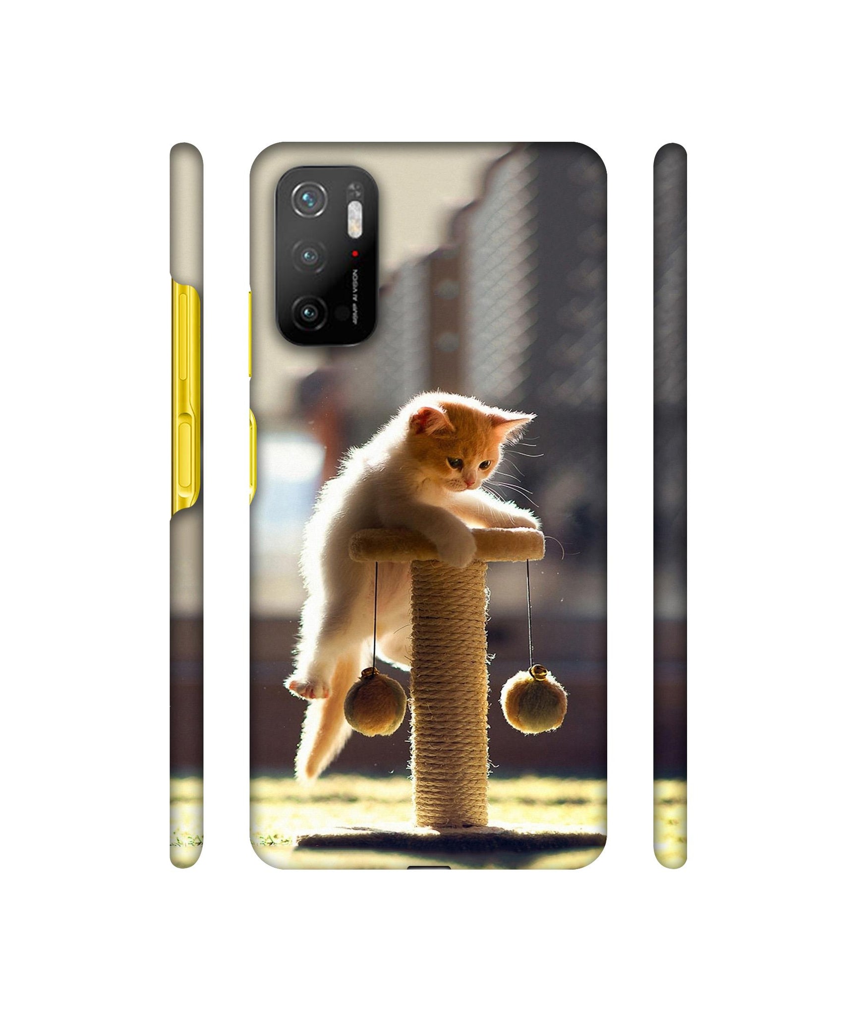 Cat Climbing Designer Hard Back Cover for Mi Poco M3 Pro 4G / Mi Poco M3 Pro 5G / Redmi Note 10T 5G
