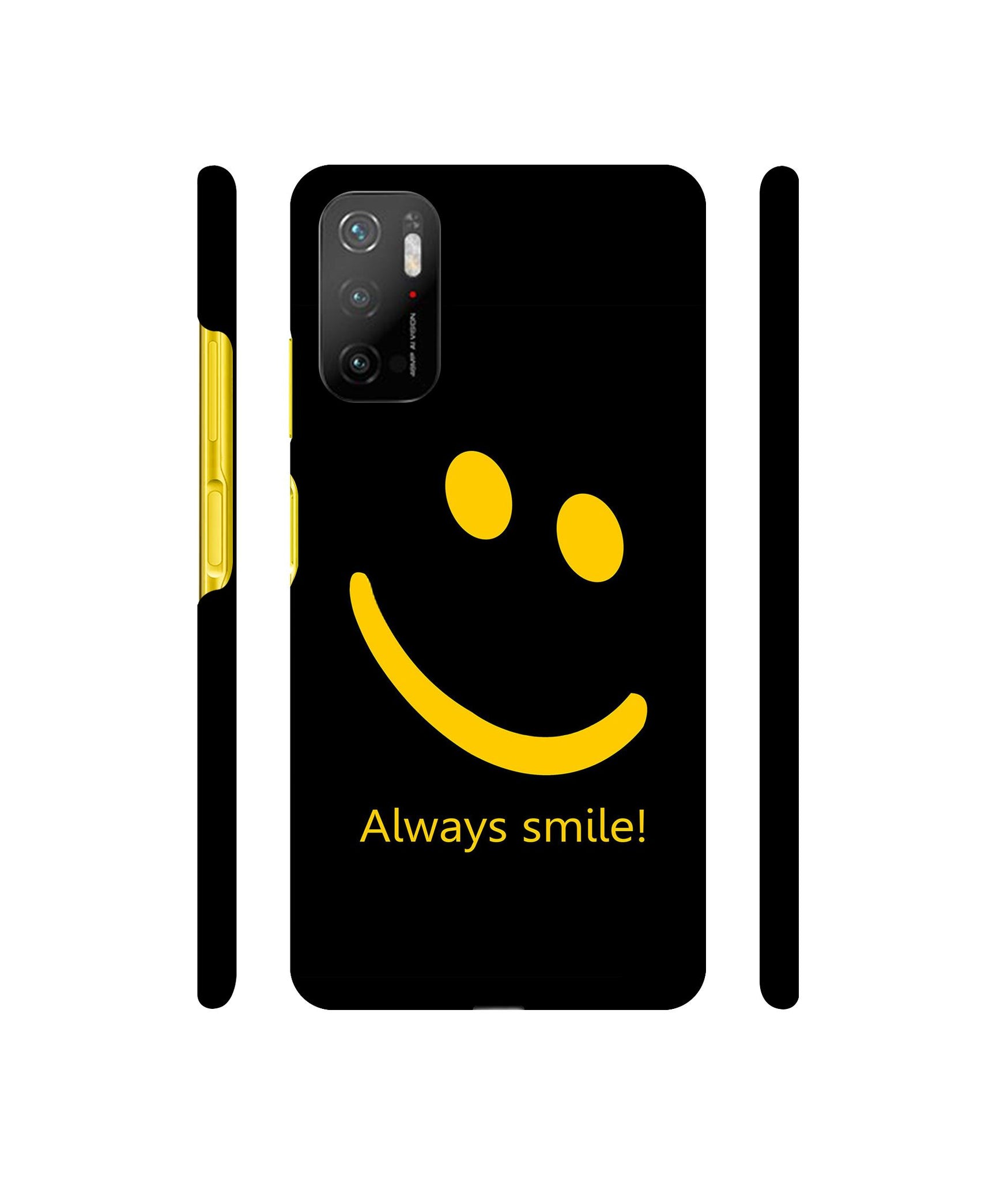 Always Smile Quote Designer Hard Back Cover for Mi Poco M3 Pro 4G / Mi Poco M3 Pro 5G / Redmi Note 10T 5G