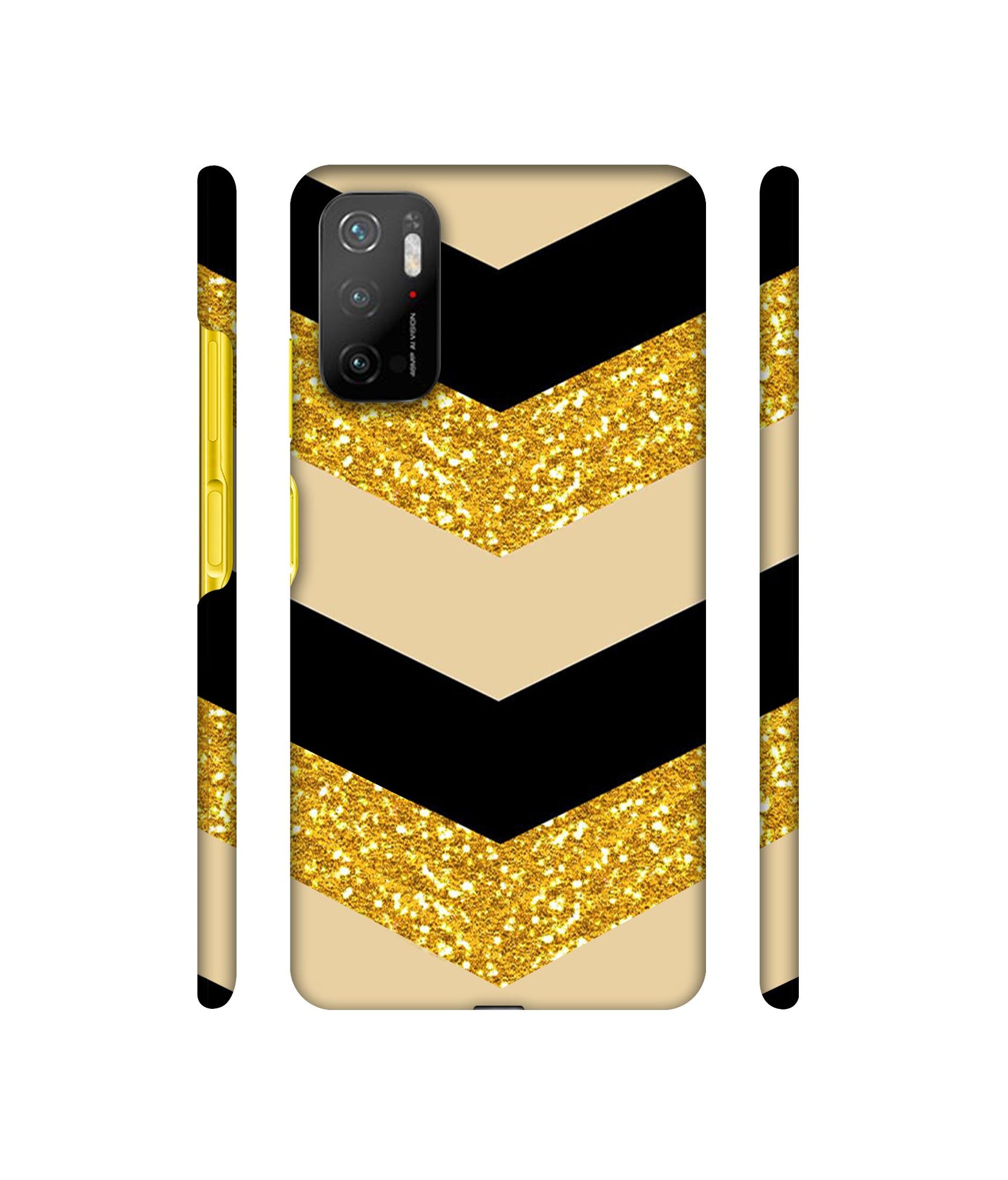 Black & Gold Designer Hard Back Cover for Mi Poco M3 Pro 4G / Mi Poco M3 Pro 5G / Redmi Note 10T 5G