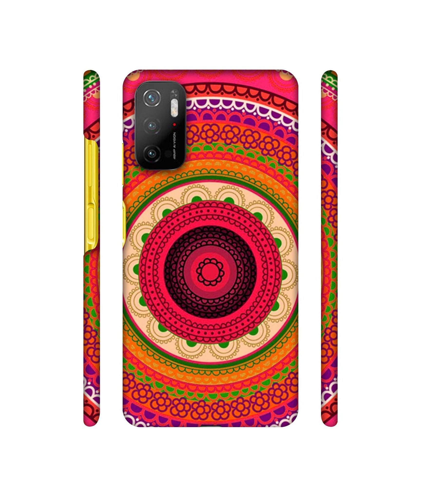 Round Rangoli Designer Hard Back Cover for Mi Poco M3 Pro 4G / Mi Poco M3 Pro 5G / Redmi Note 10T 5G