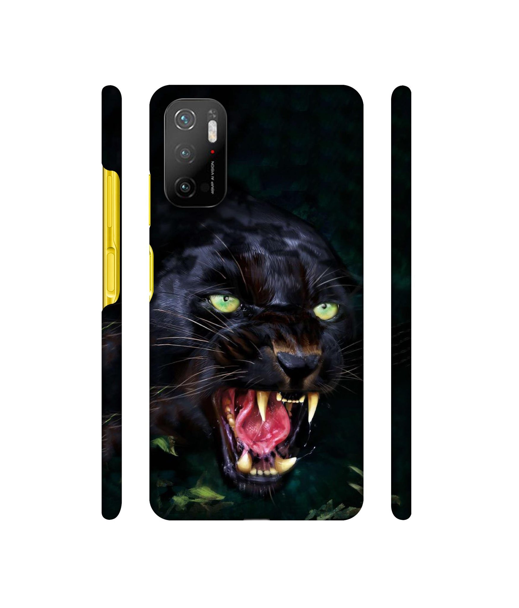Angry Black Tiger Face Designer Hard Back Cover for Mi Poco M3 Pro 4G / Mi Poco M3 Pro 5G / Redmi Note 10T 5G