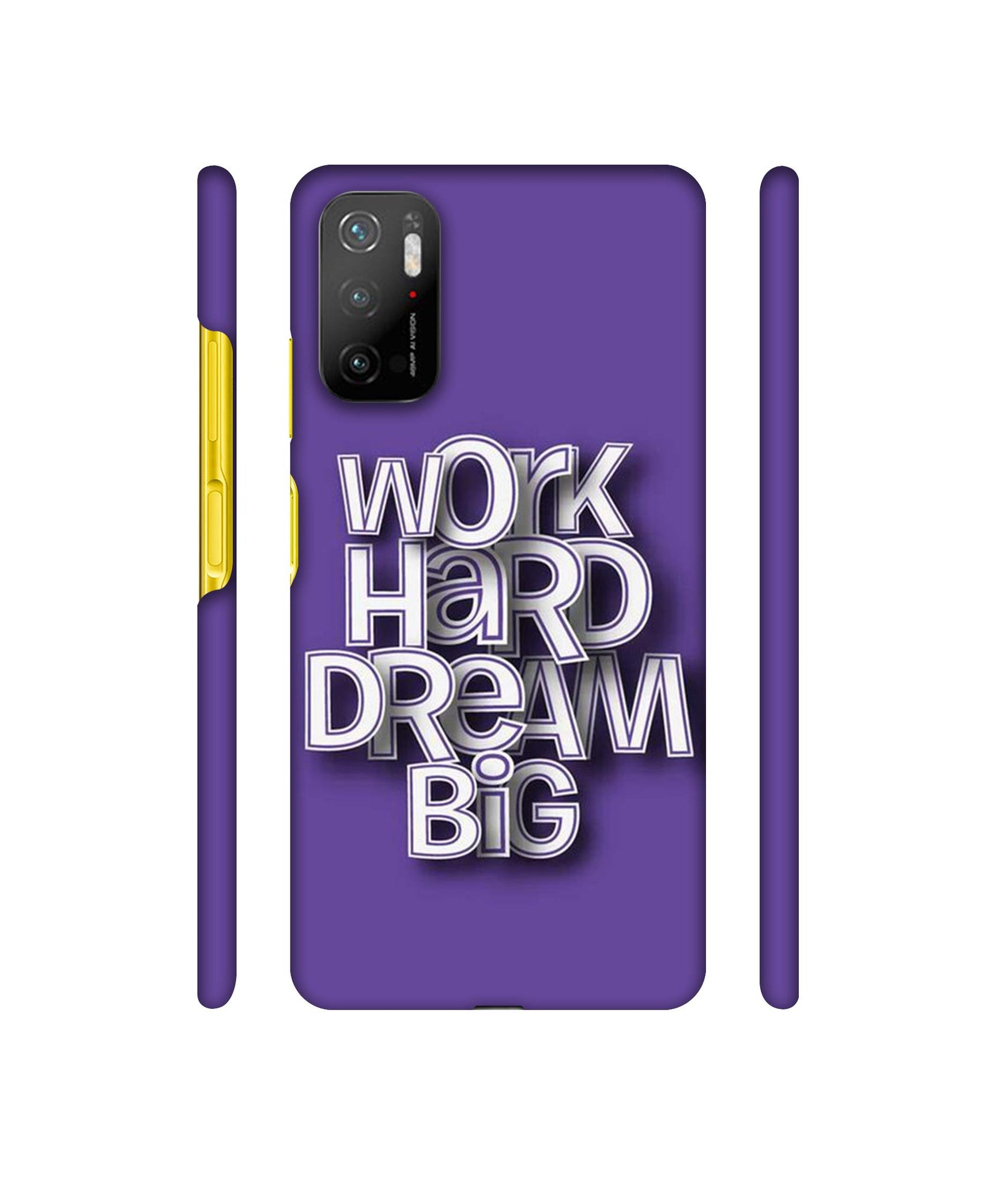Work Hard Dream Big Designer Hard Back Cover for Mi Poco M3 Pro 4G / Mi Poco M3 Pro 5G / Redmi Note 10T 5G