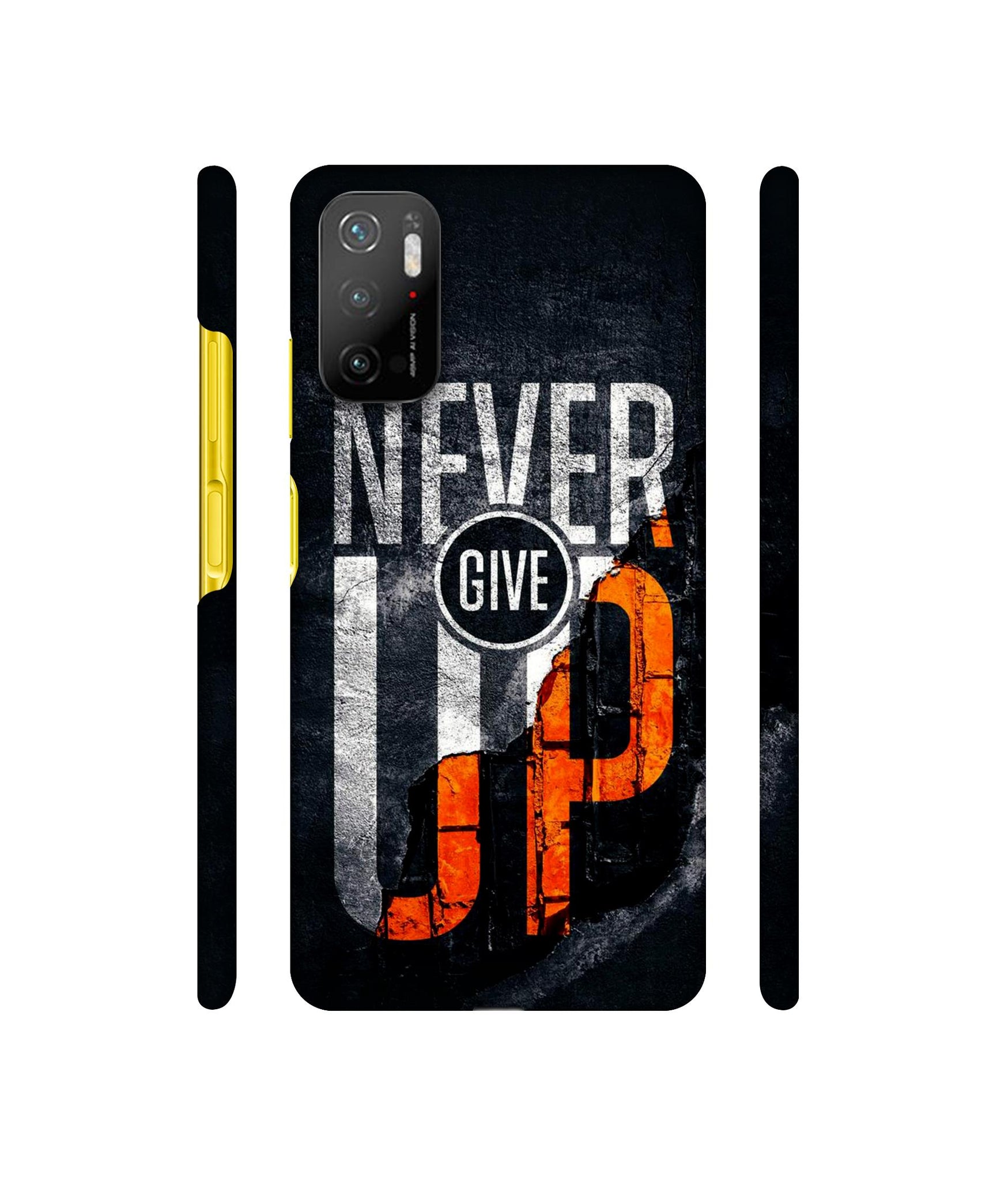 Never Give Up Designer Hard Back Cover for Mi Poco M3 Pro 4G / Mi Poco M3 Pro 5G / Redmi Note 10T 5G