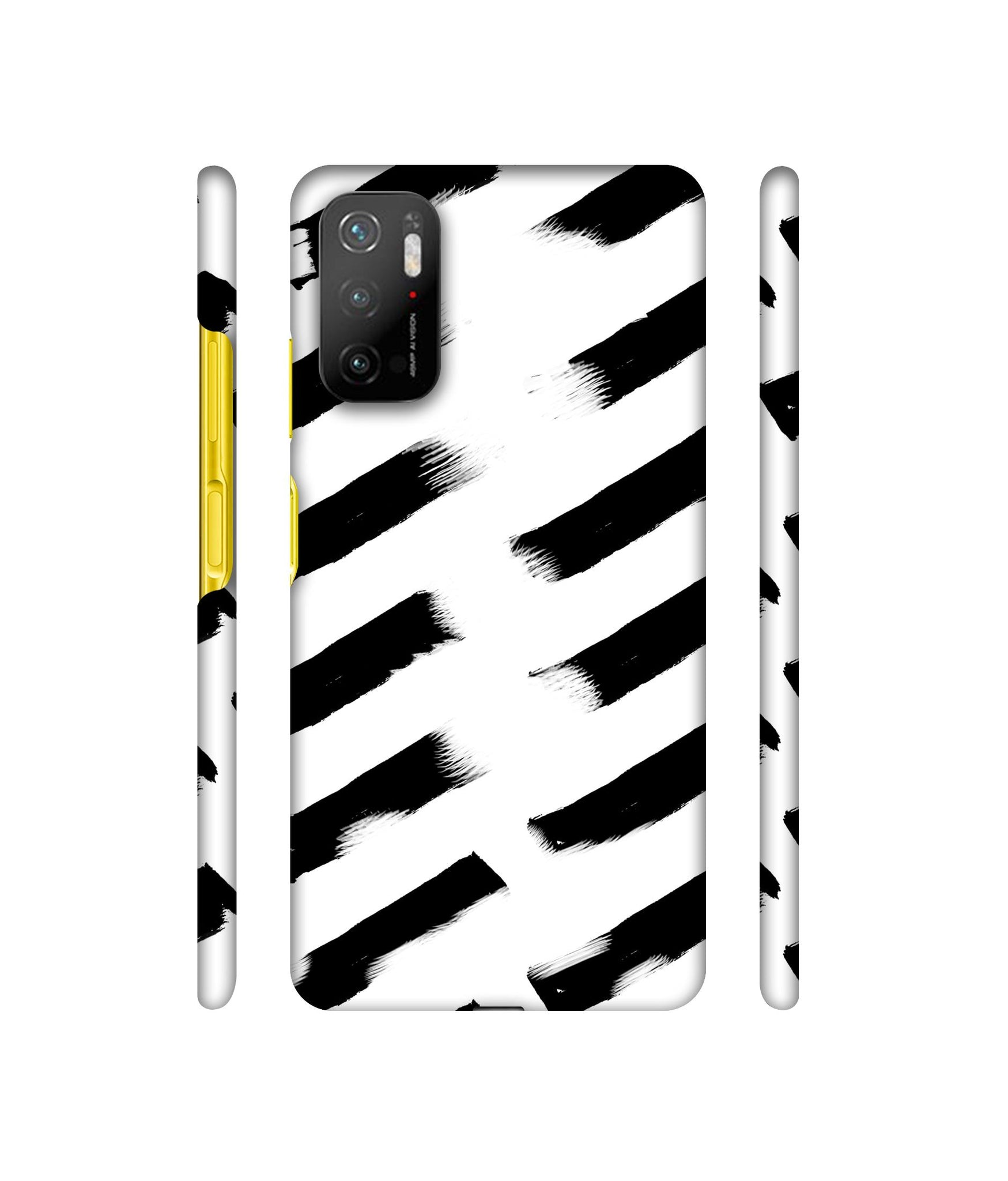 Black & White Rectangle Designer Hard Back Cover for Mi Poco M3 Pro 4G / Mi Poco M3 Pro 5G / Redmi Note 10T 5G