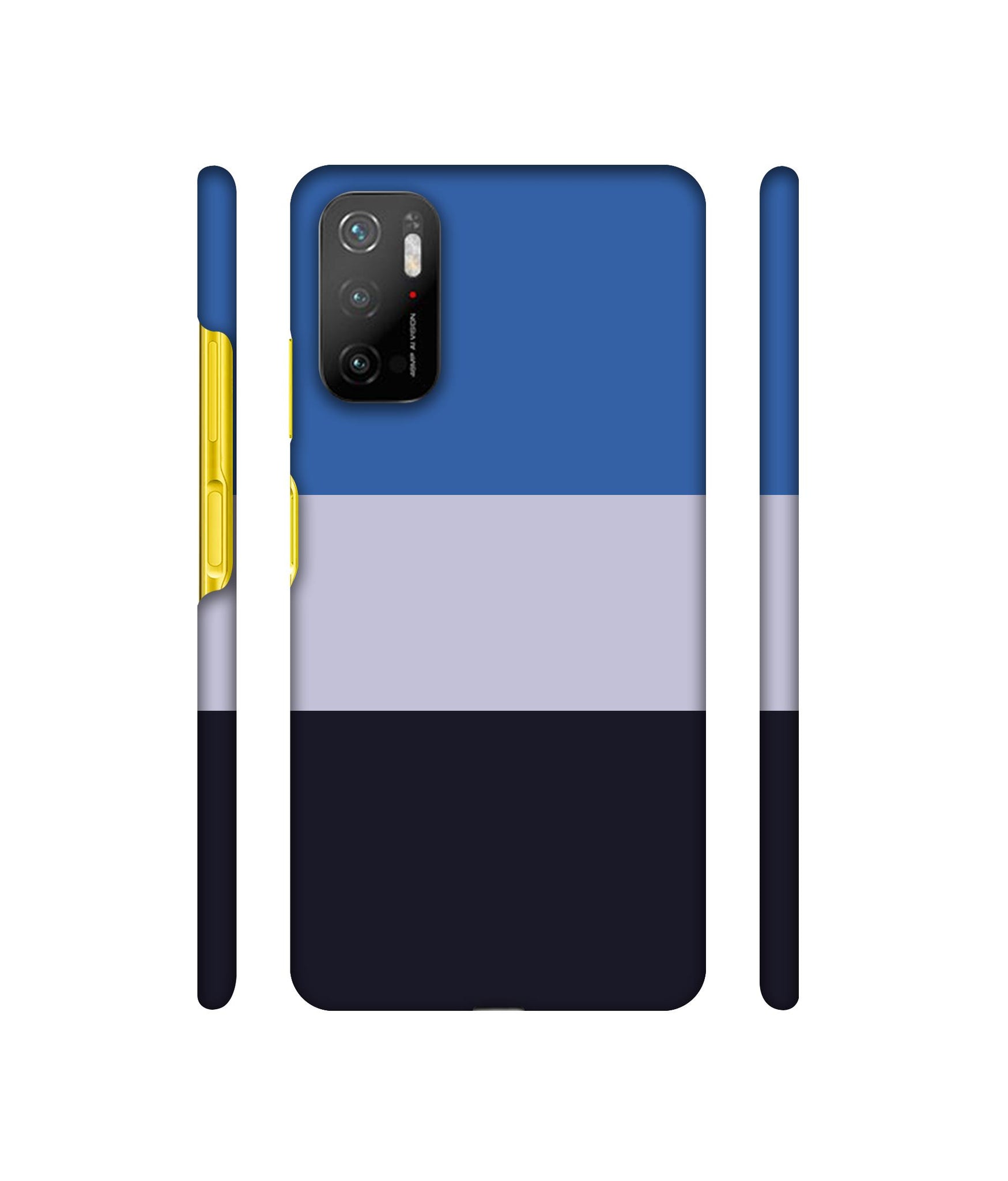 Three Colour Straps Designer Hard Back Cover for Mi Poco M3 Pro 4G / Mi Poco M3 Pro 5G / Redmi Note 10T 5G